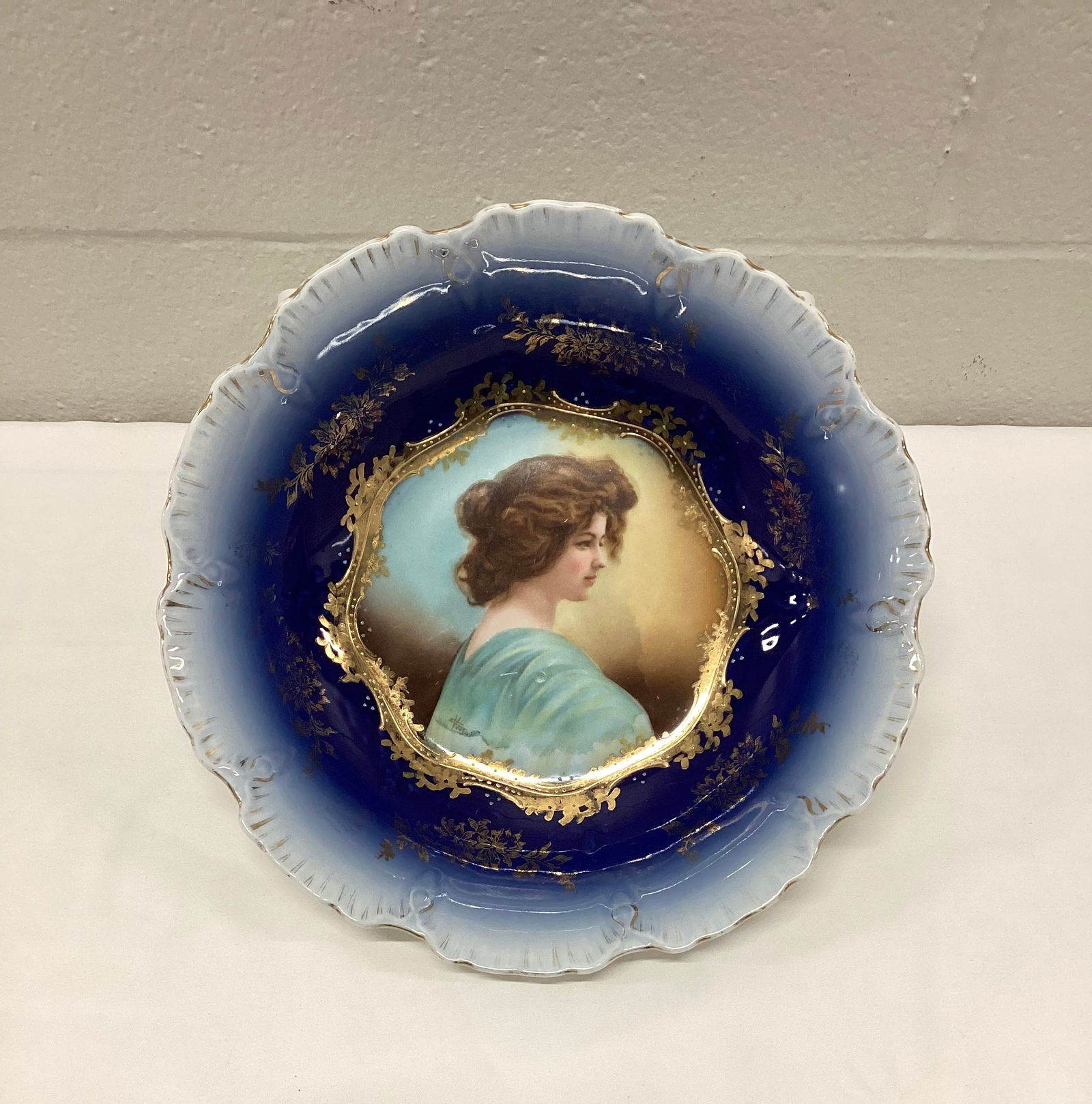 Austrian Cobalt Blue Portrait Cabinet Bowl (1 of 5)
