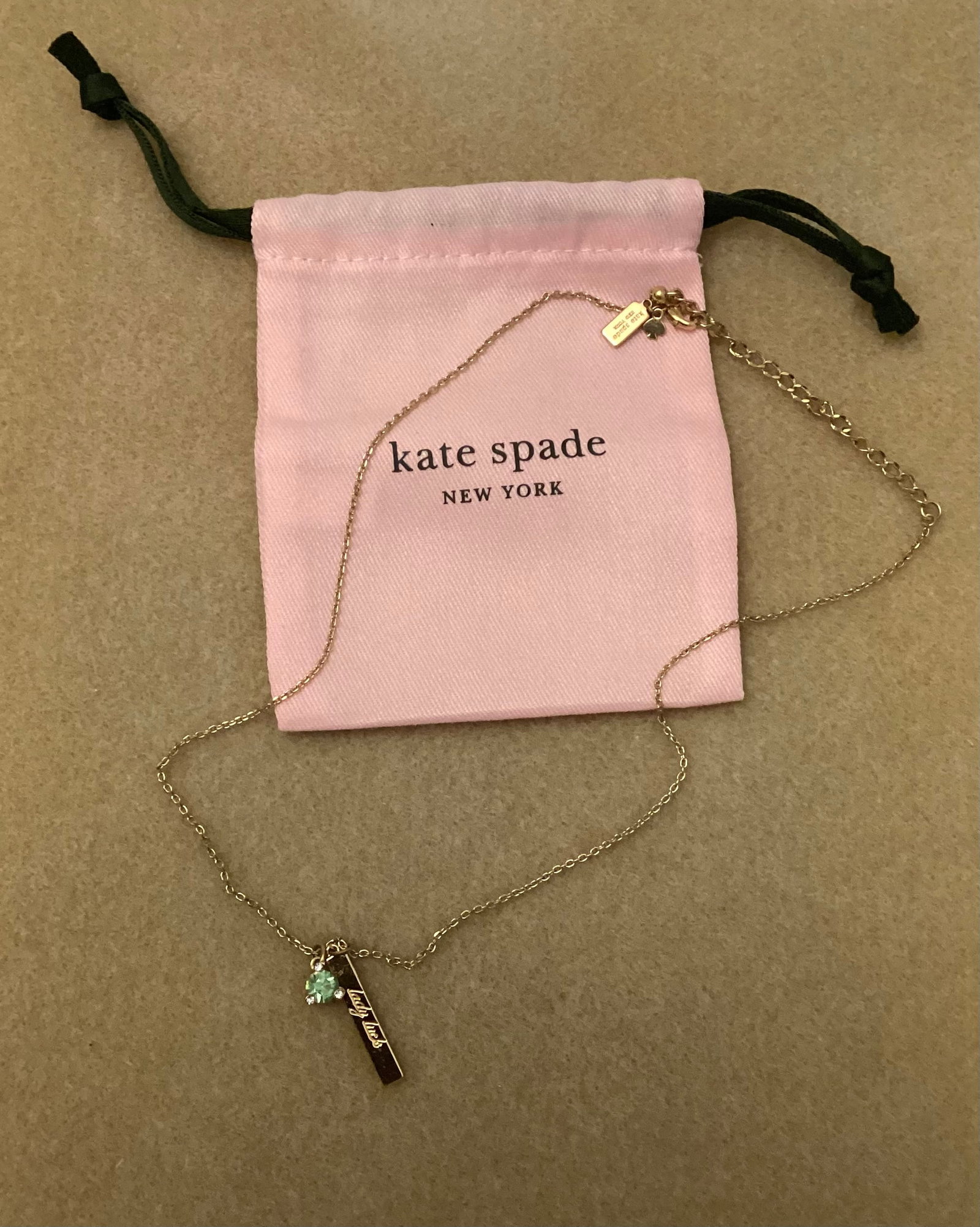 Kate Spade Lady Luck Double Pendant Necklace With Pouch: Adjustable 17 - 20 inch chain