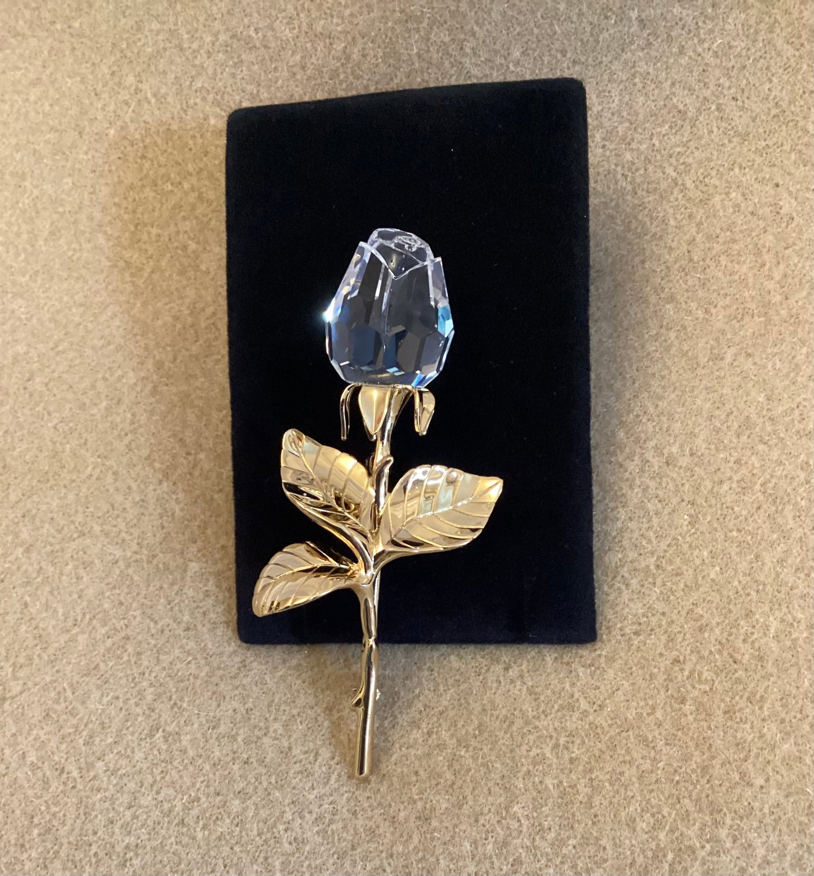 Swarovski Crystal Rose Brooch: 3.25 inches