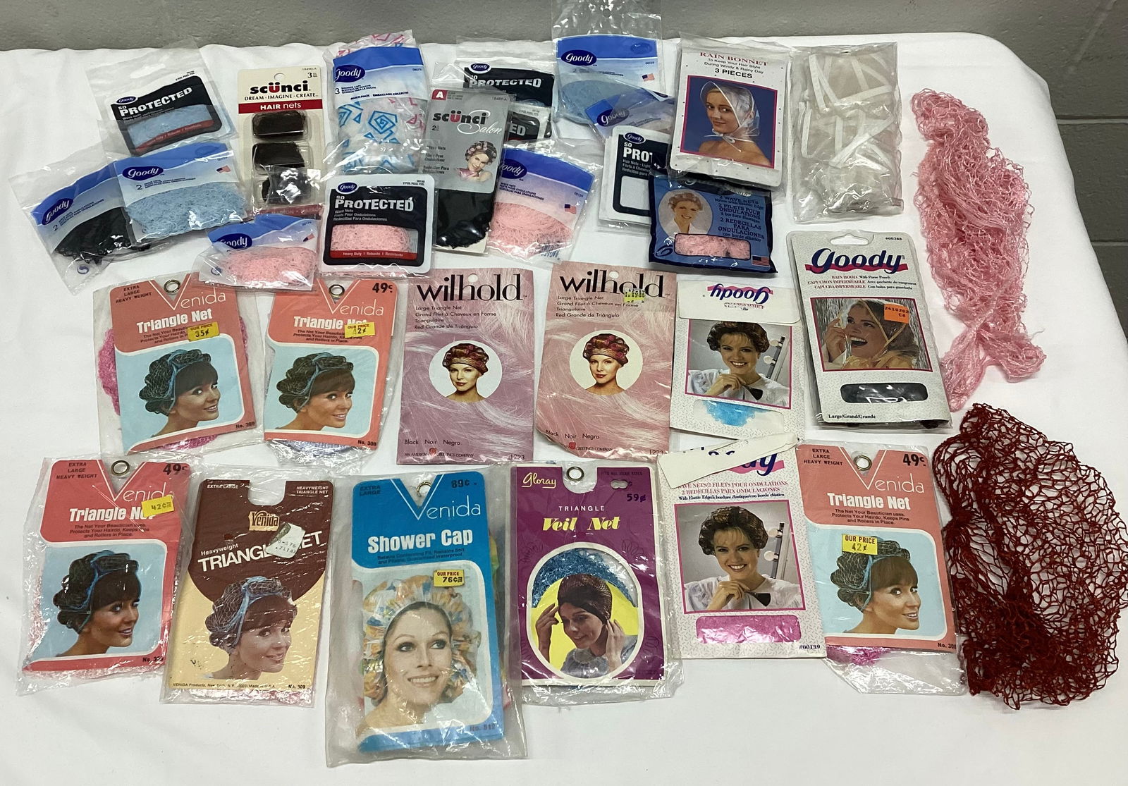 Vintage Hair Nets, Shower Caps: Most New in Package