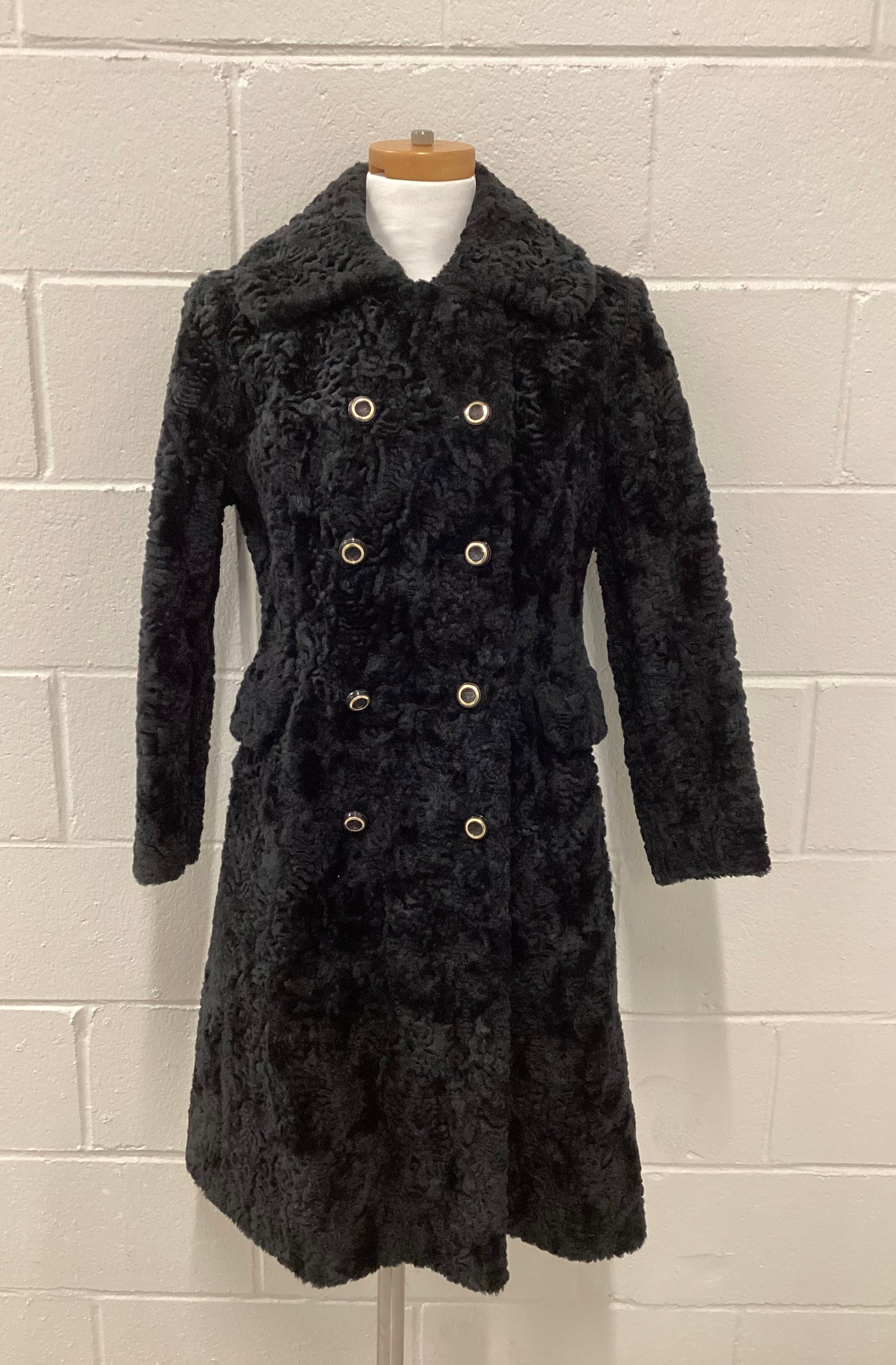 Vintage Borre Styled By Fairmoor Double Breasted Faux Lambswool Pea Coat: No Size Tag AP-AP 20 inches