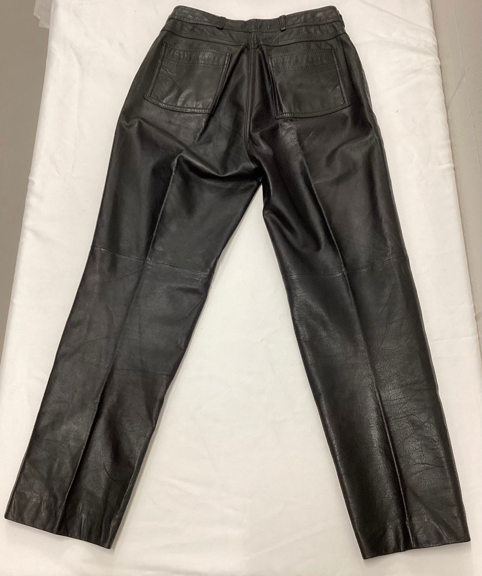 1980s/90s Black Genuine Leather Pants (1 of 4)