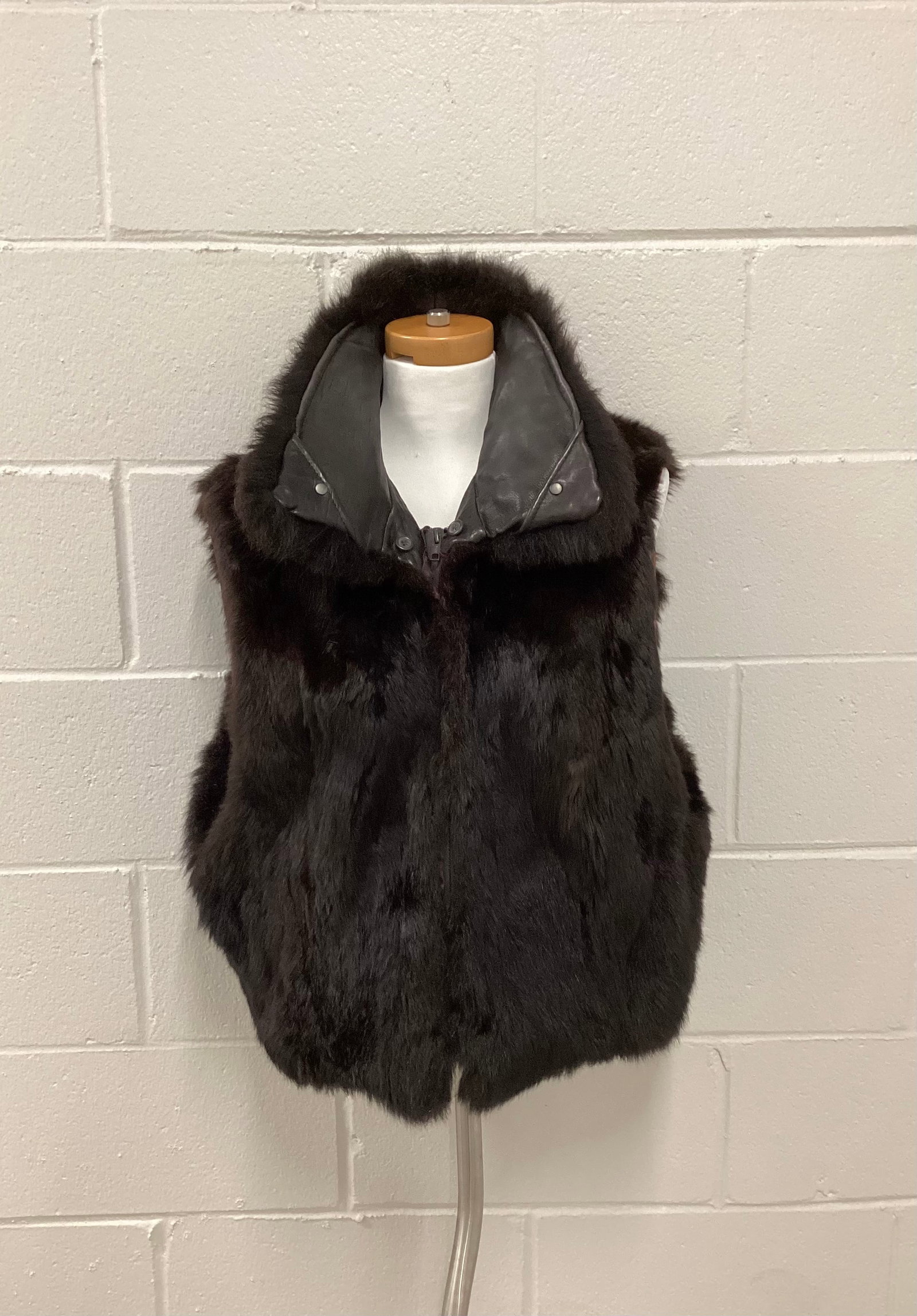 Andrew Marc Real Fur & Leather Vest: Size M