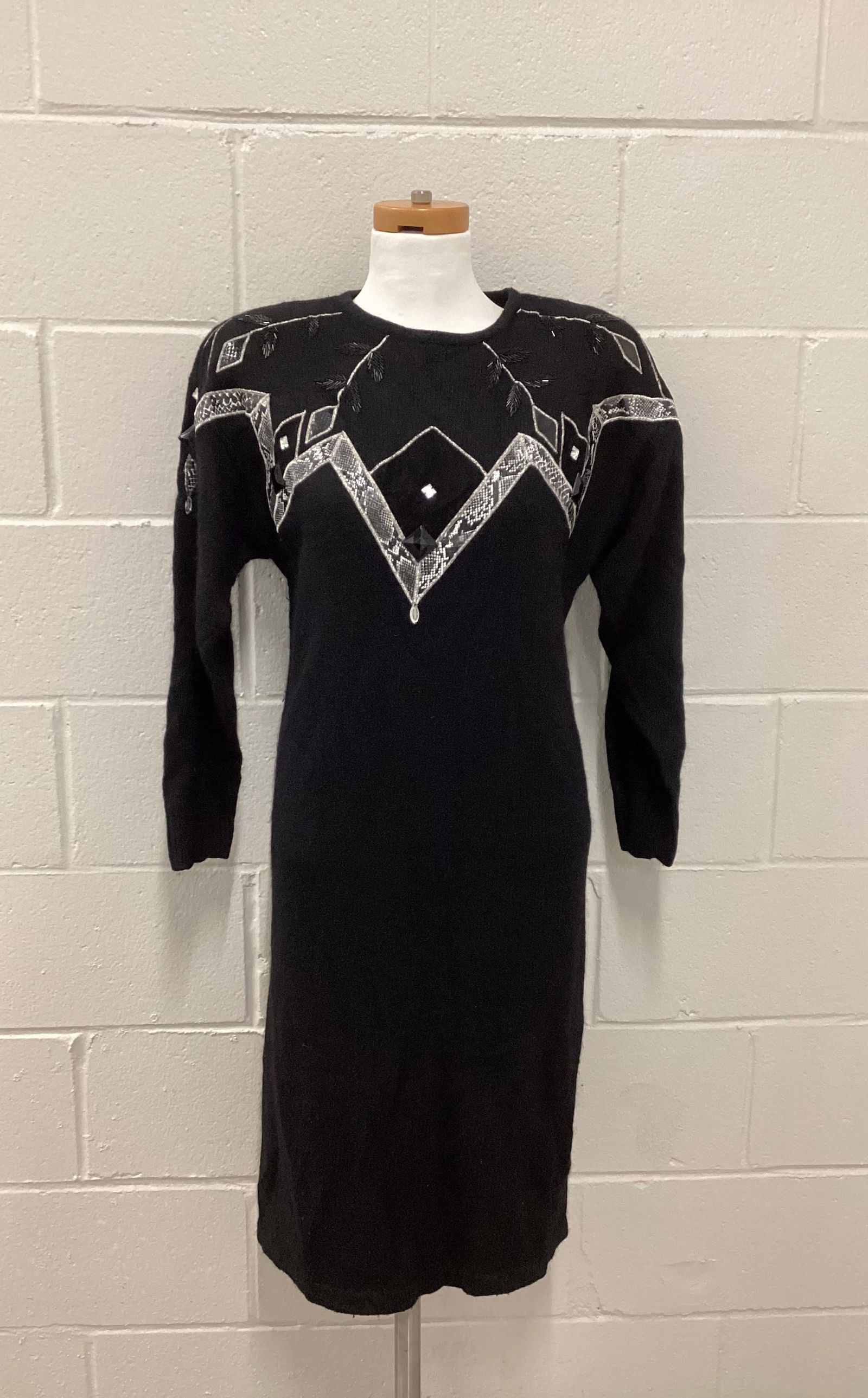 1980s/90s Nilani Silk Lambswool Angora Blend Sweater Dress (1 of 6)