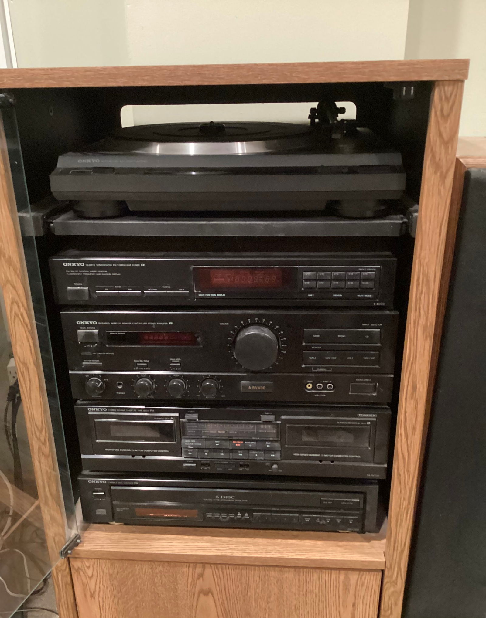 Onkyo Stereo System Speakers W Matching Cabinet (1 of 8)