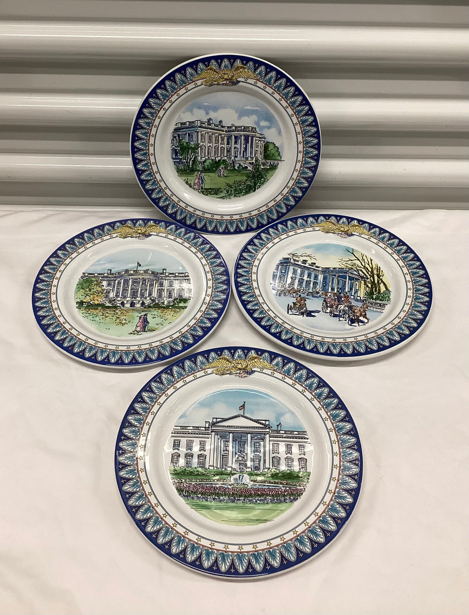 Tiffany & Co 1992 White House Bicentennial Plates: 8.25 inches. Set of Four