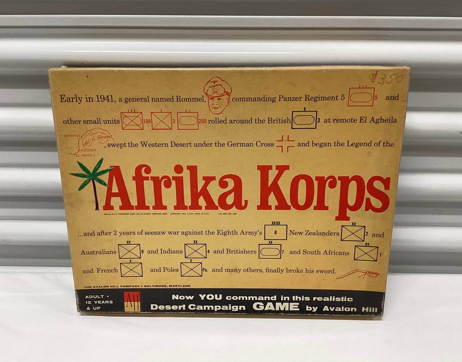1964 WWII Afrika Corps Desert Campaign War Strategy Game: Unchecked