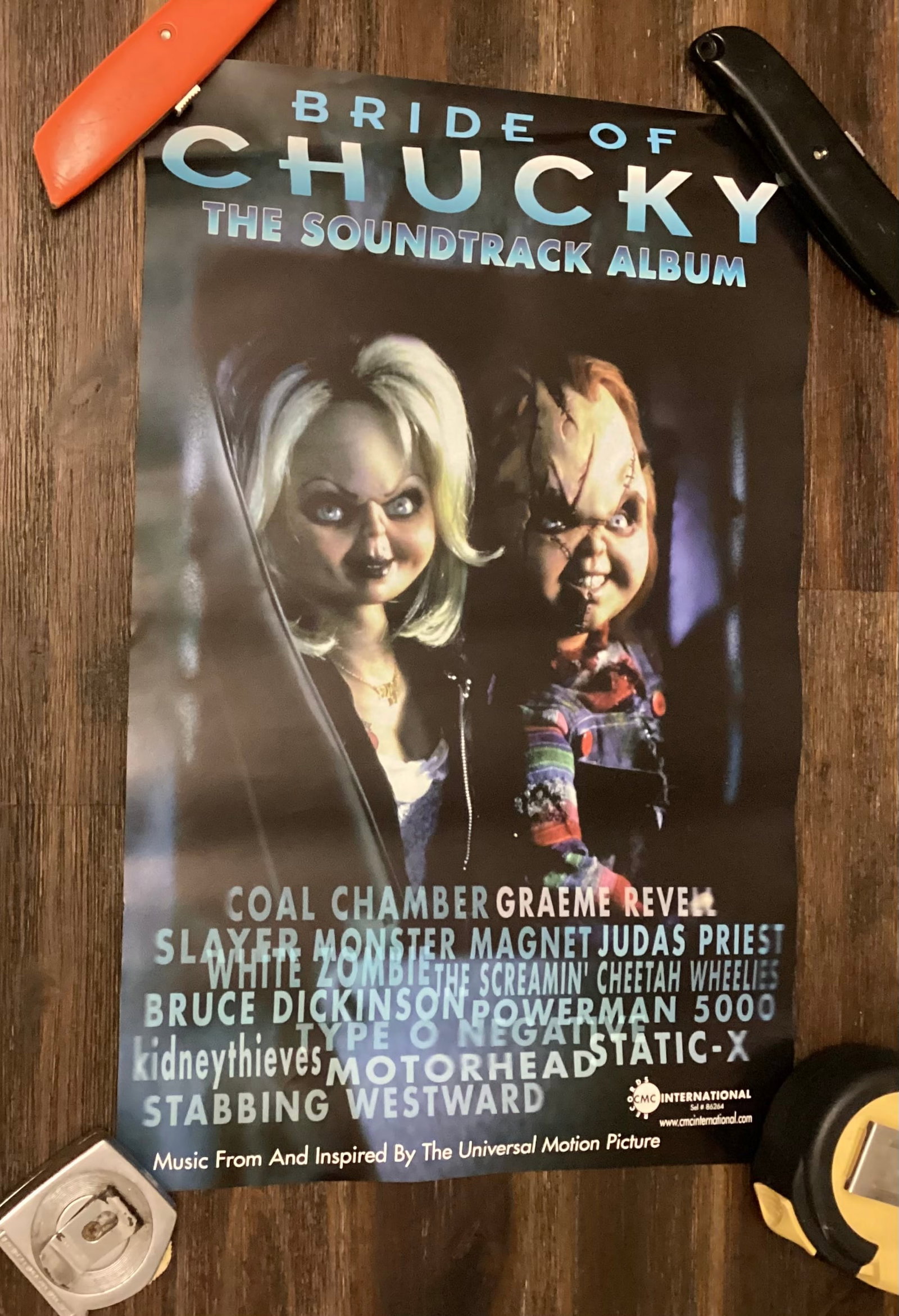 Vintage Bride of Chucky Record Store Promotional Poster: 17x11