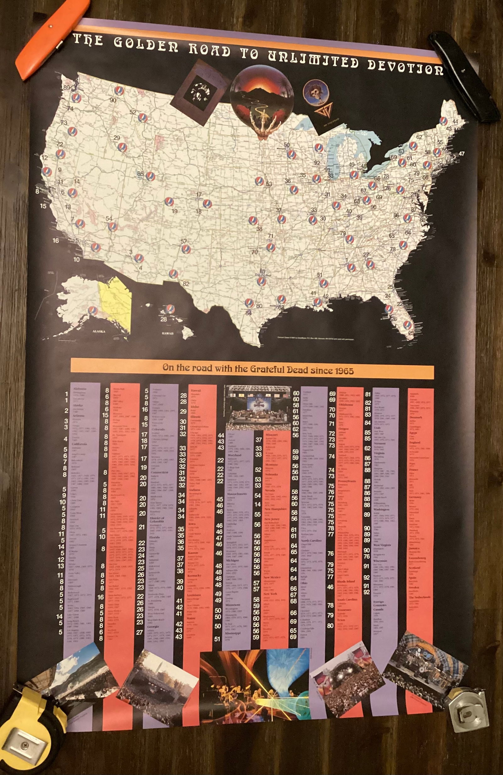 The Original Grateful Dead Wall Map & Tour Guide Vol 1 Double Sided Poster (1 of 8)