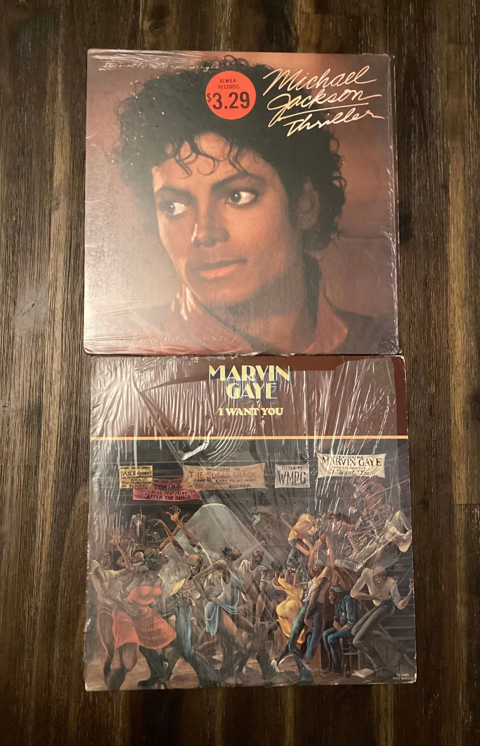 Vintage Michael Jackson Thriller & Marvin Gaye Vinyl Records (1 of 5)