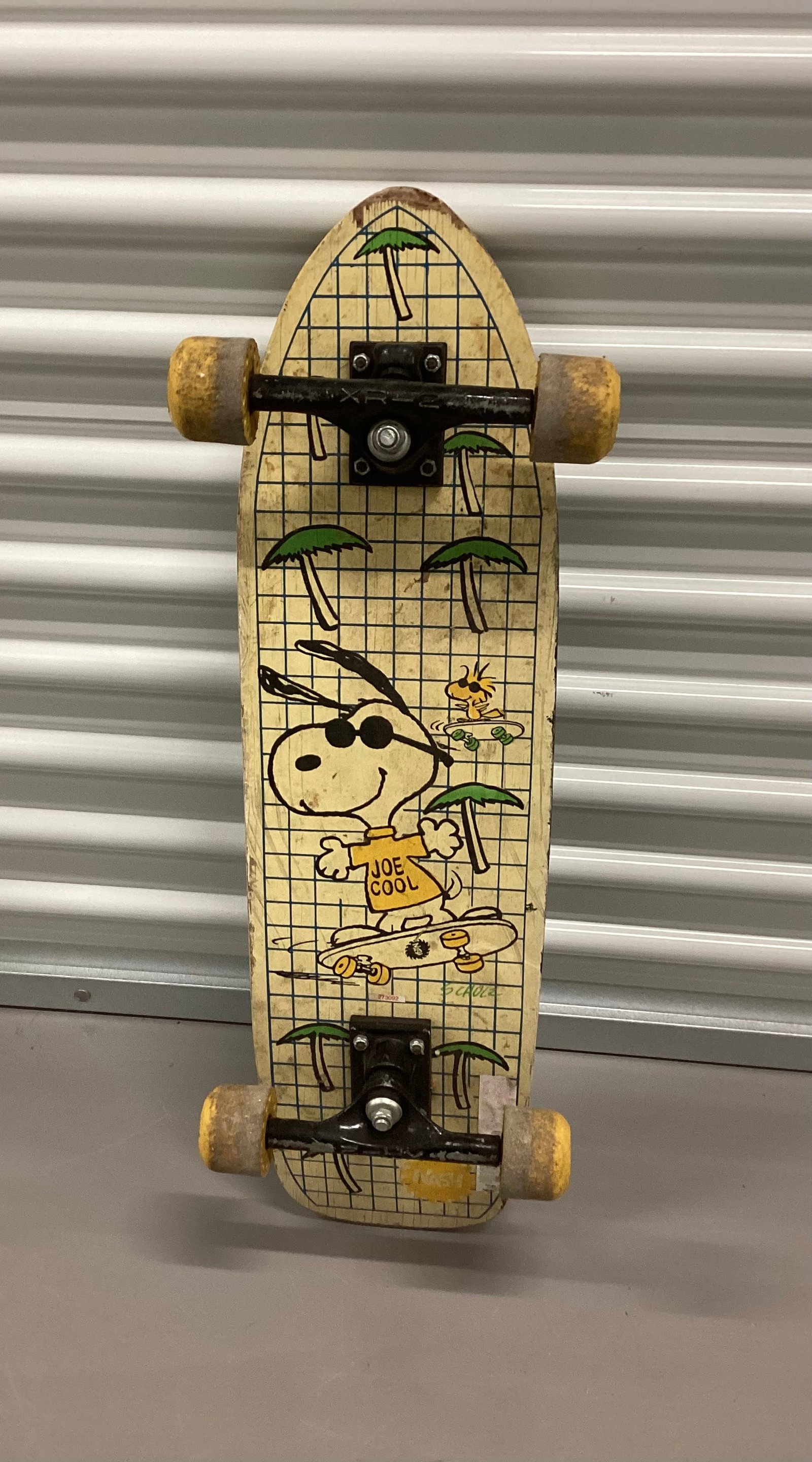 1970s Nash Snoopy Joe Cool Skateboard: 29 inches