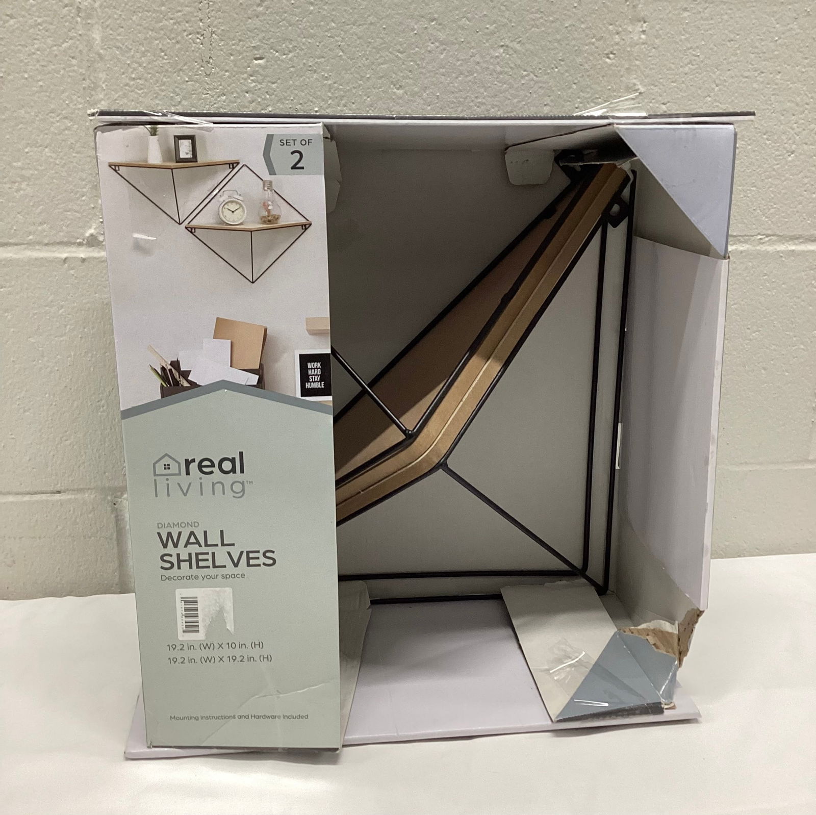 Set of Two Diamond Wall Shelves (1 of 3)