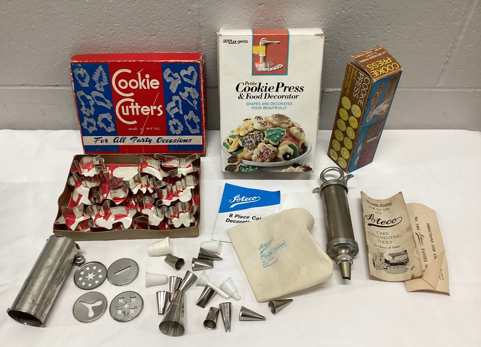 Vintage Cookie Cutters, Cookie Presses, & Pastry Tools: With Parts Shown