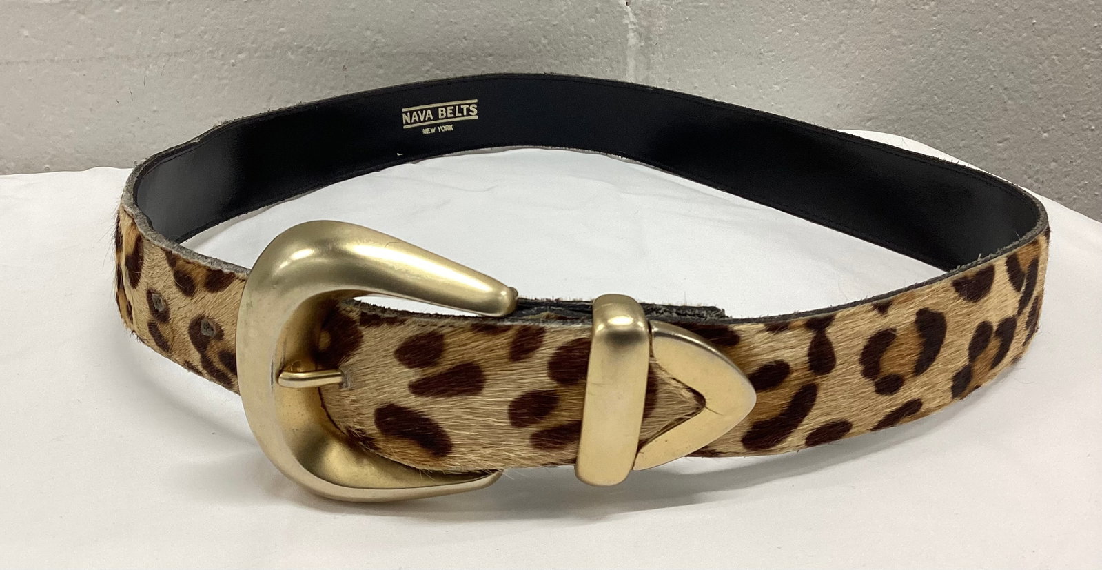 Vintage Nava Belts Calf Hair Leopard Print Belt: End to End 41.5”