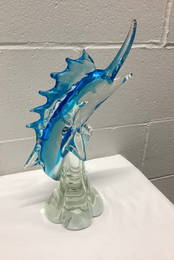 Art Glass Swordfish Statue