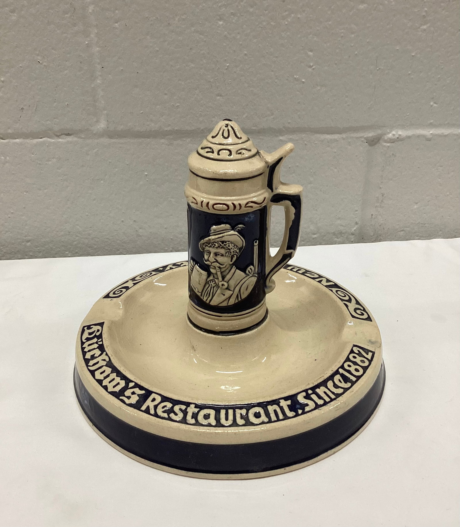 Vintage New York City Restaurant Ashtray Marked Germany: Luchow’s Restaurant 7x5.5