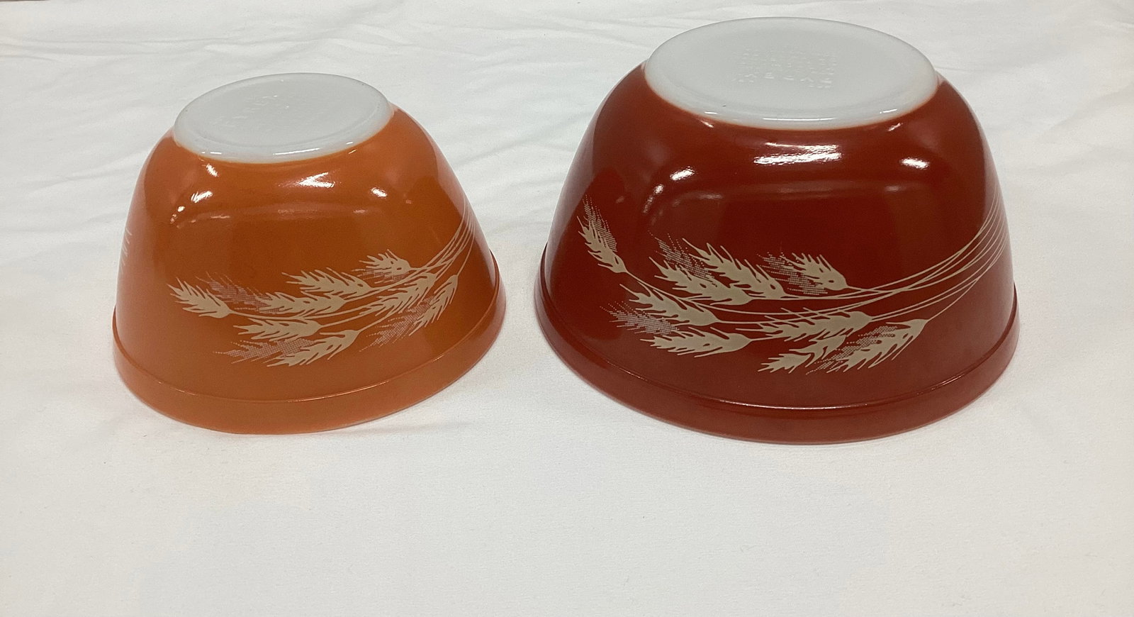 Pyrex Autumn Harvest 401 & 402 Bowls: Larger 7.25 inches