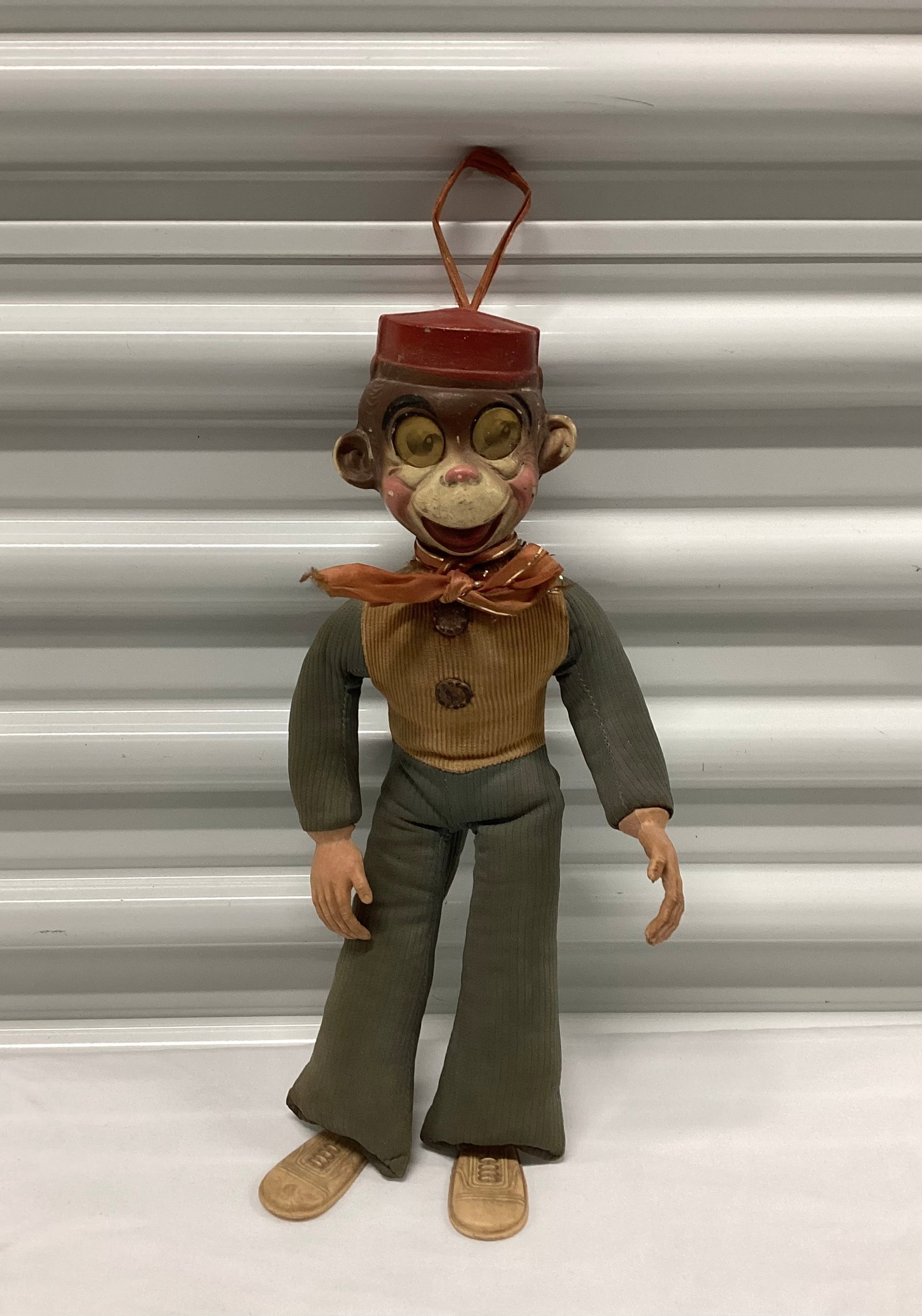 1940s/50s Celluloid Bellhop Monkey Carnival Prize: 13 inches