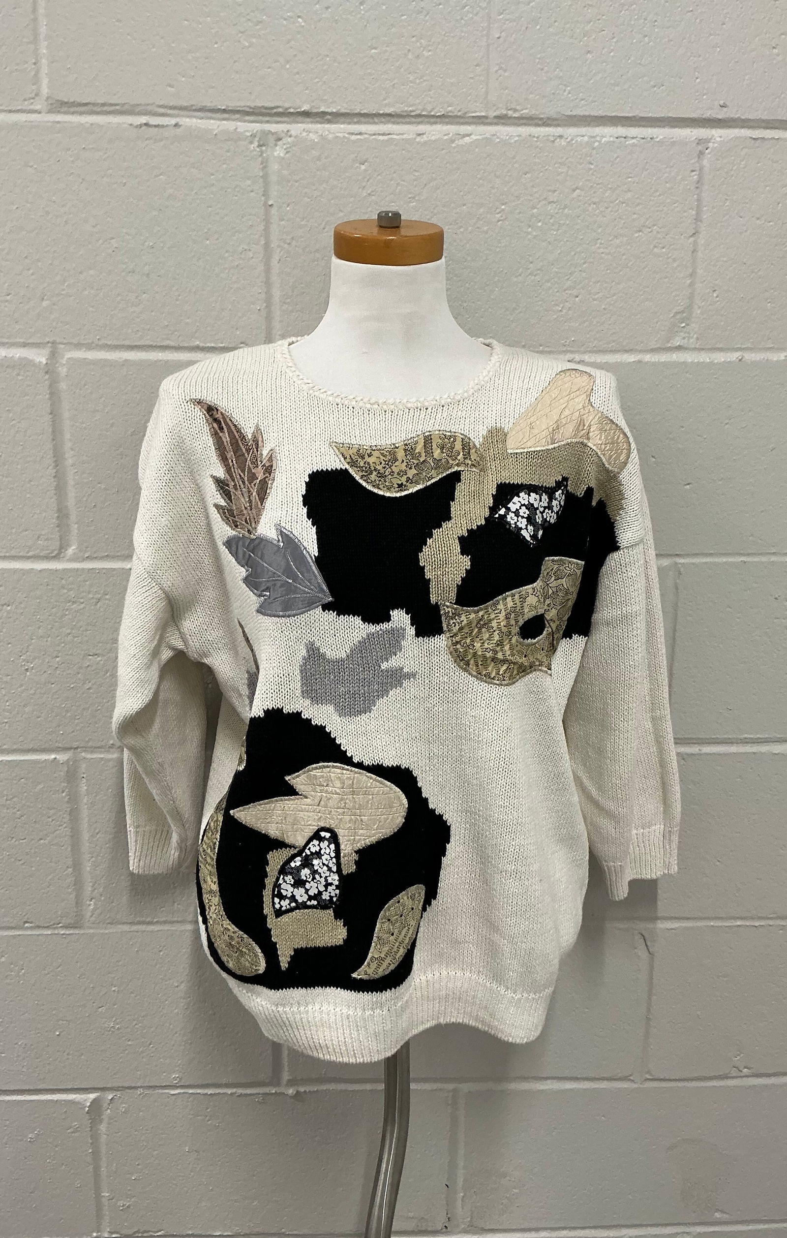 Vintage 1980s Abstract Sweater: Size M