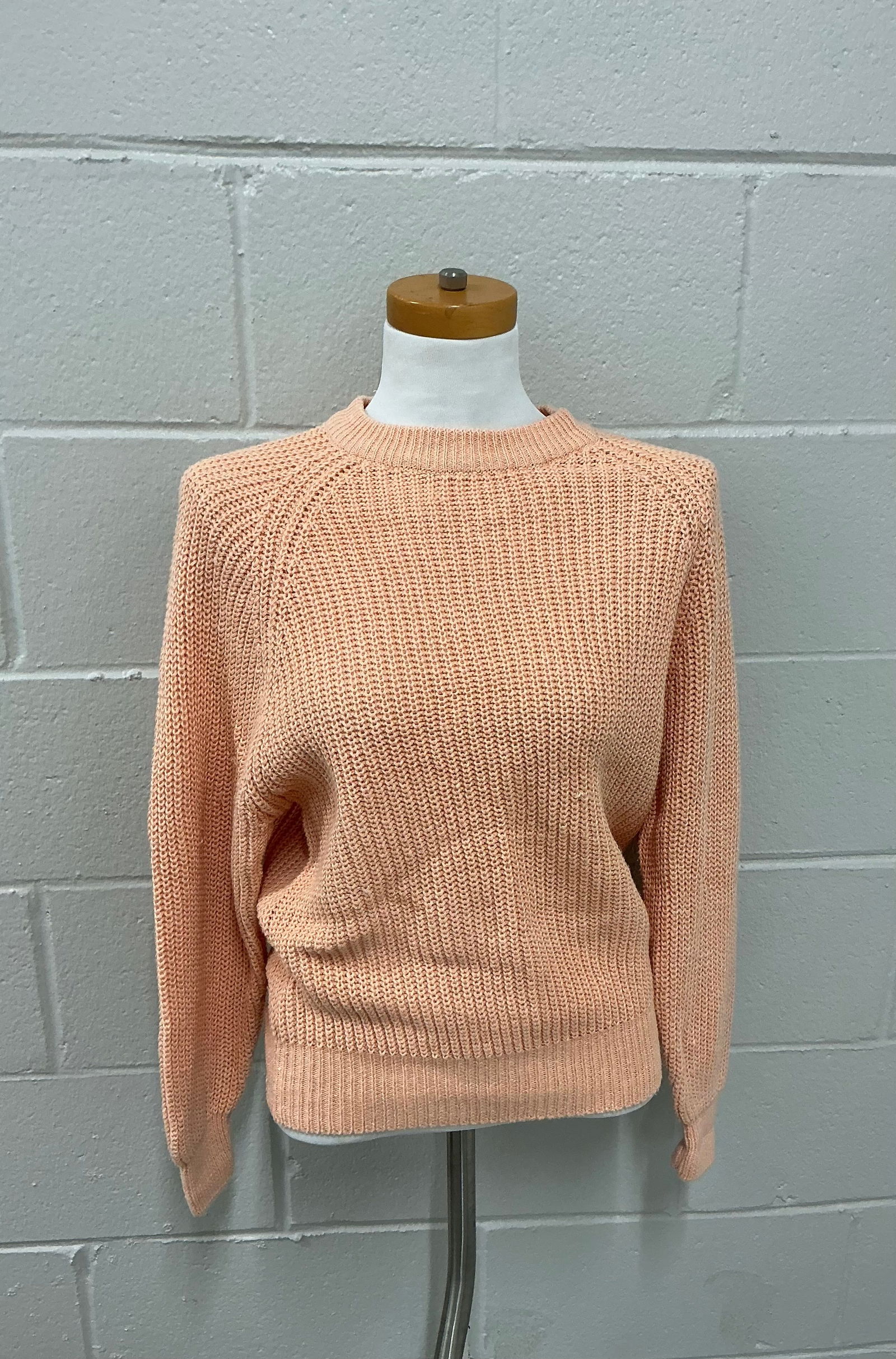 Vintage With Tags Nell Flowers Peach Knit Sweater (1 of 5)