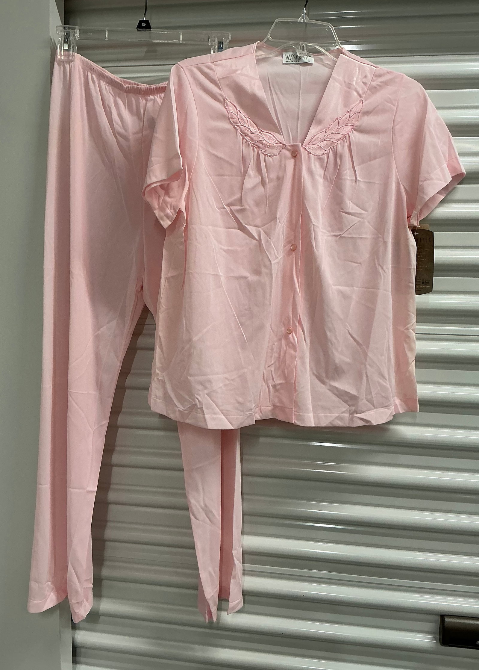 Vintage With Tags Vassarette Semi Sheer Lingerie Petal Pink Pajamas Lot 2: Size M