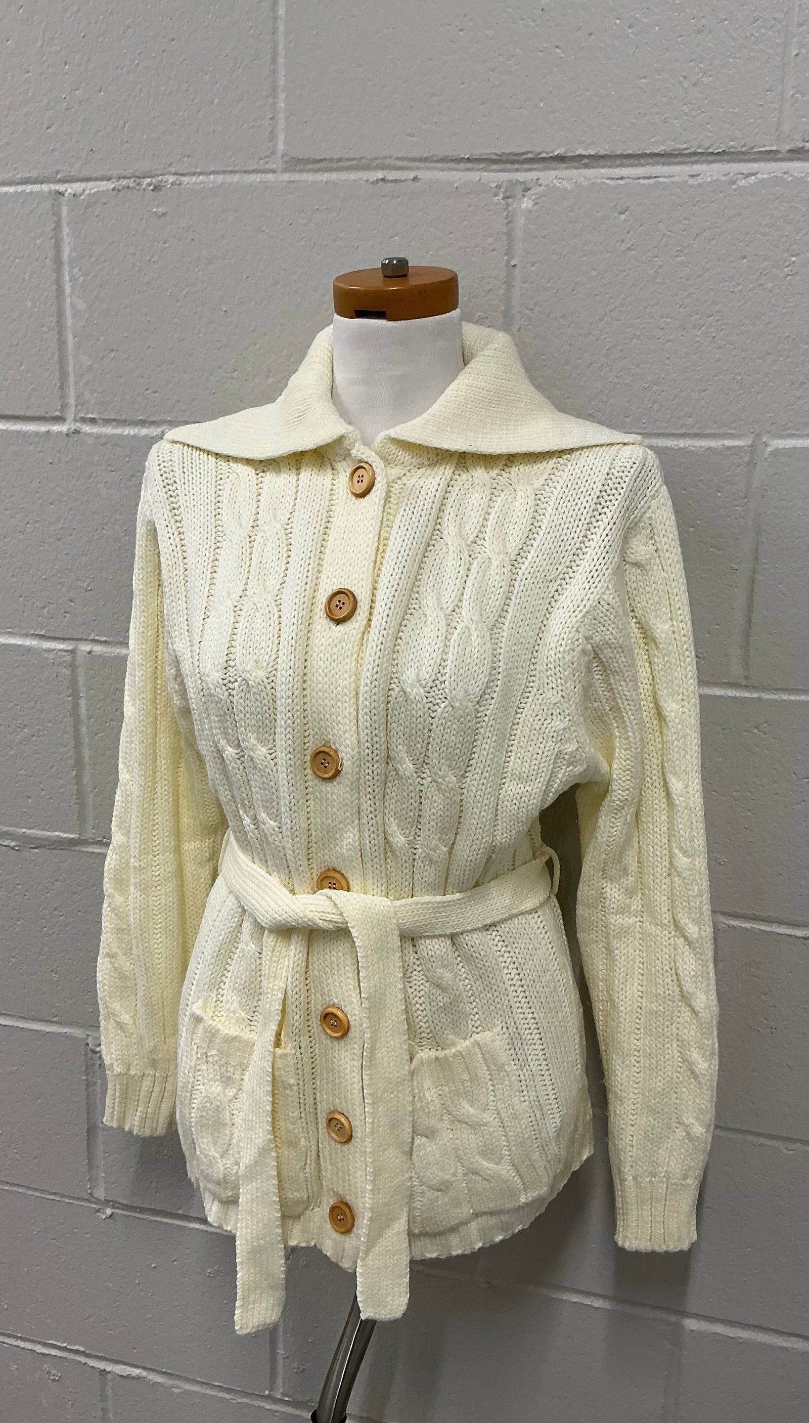 Vintage With Tags Helen Sue Belted Cardigan Sweater: Size 44