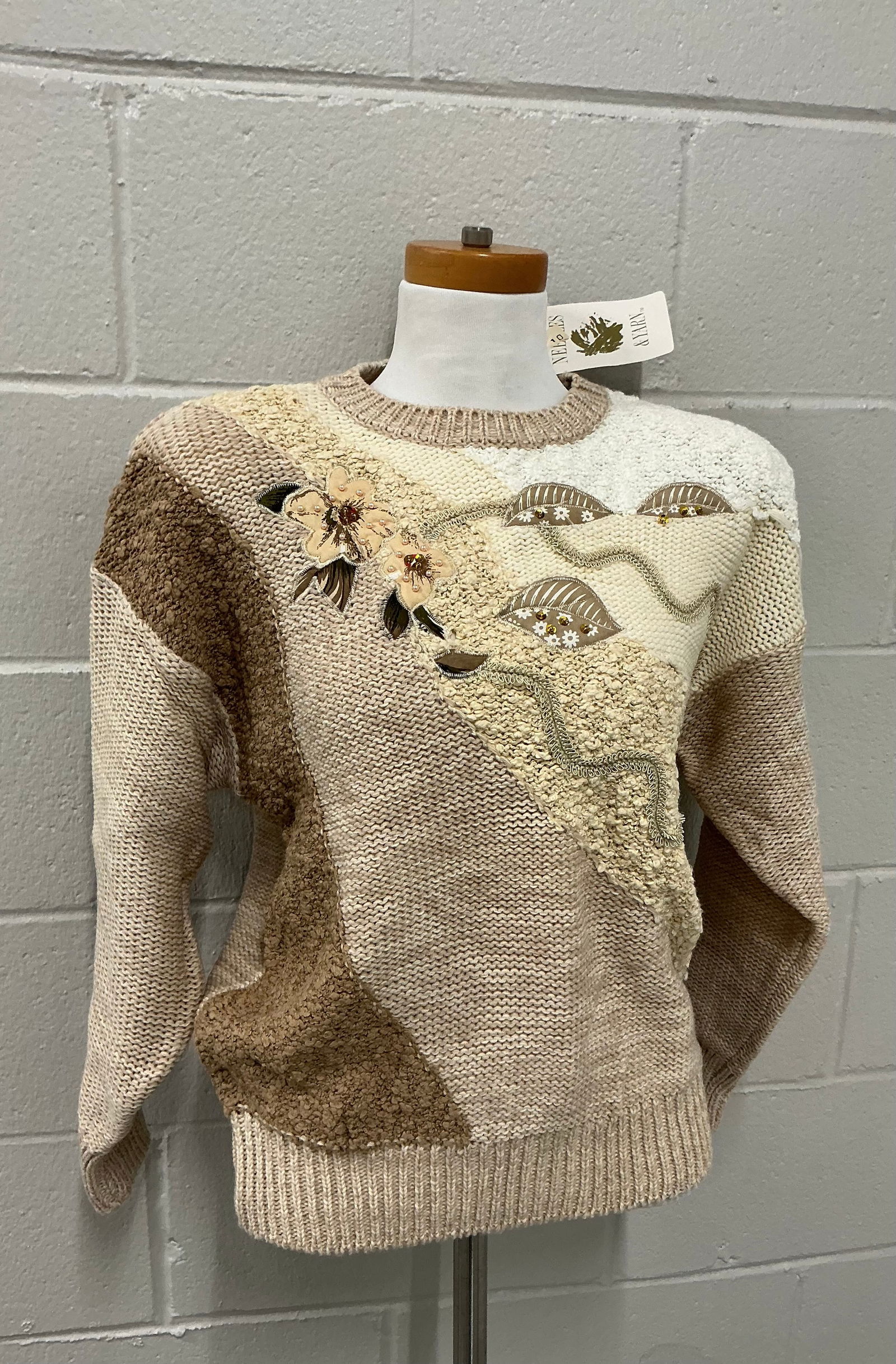 1990s With Tags Mixed Knit Sweater: Size L