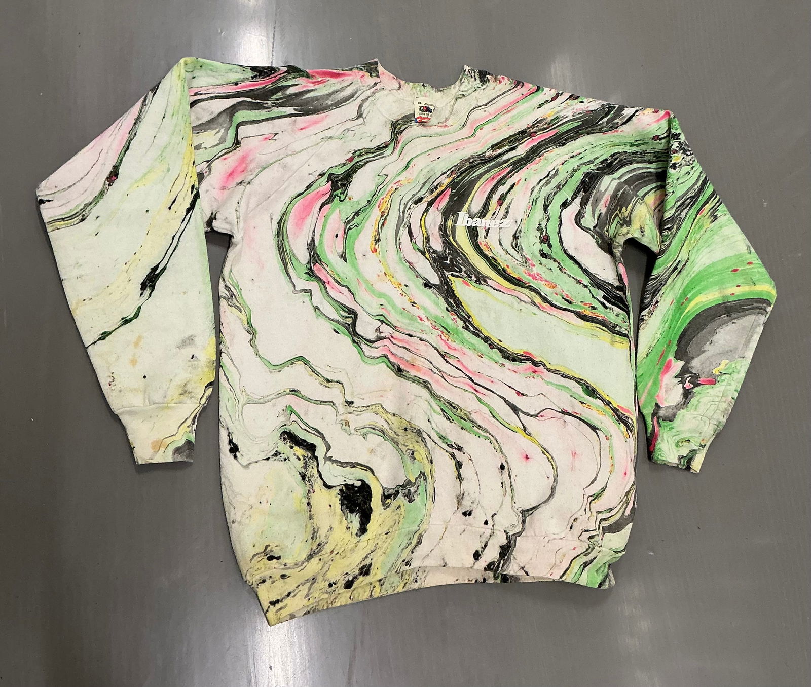 1992 Ibanez Multi Color Swirl Sweatshirt: Size XL
