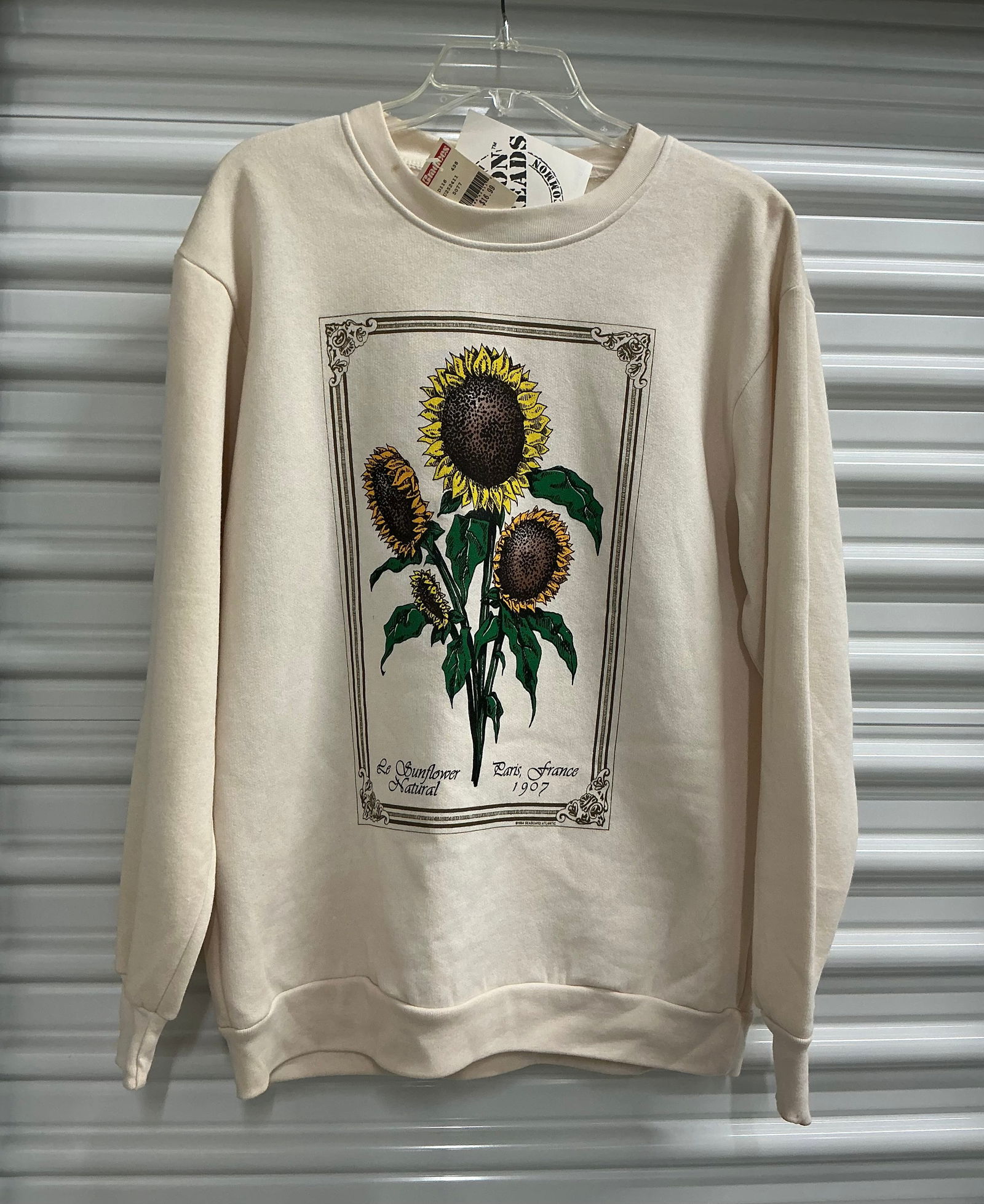 1990s Common Threads Sunflower Sweat Shirt With Tags: One Size