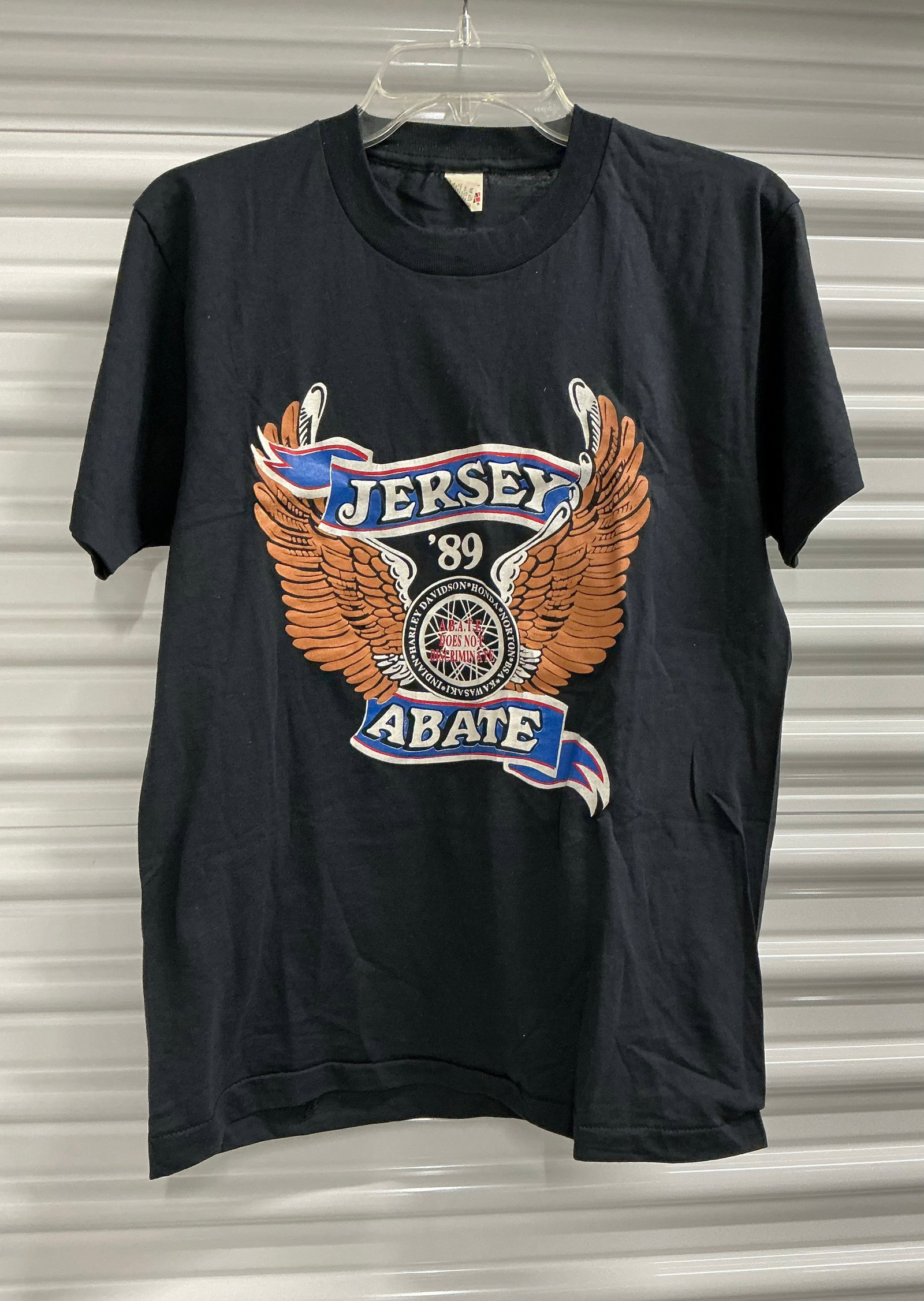 1989 New Jersey Motorcycle Tee: Size M AP-AP 19.5 inches