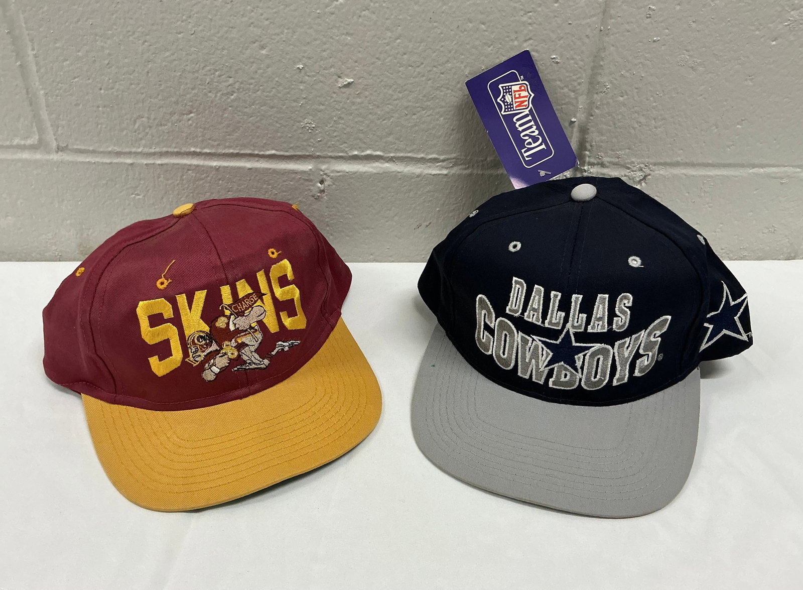 Vintage NFL Redskins & Dallas Cowboys Hat With Tag: Washington, Dallas