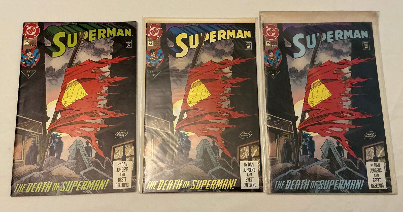 Three Issues of The Death Of Superman Comics (1 of 2)