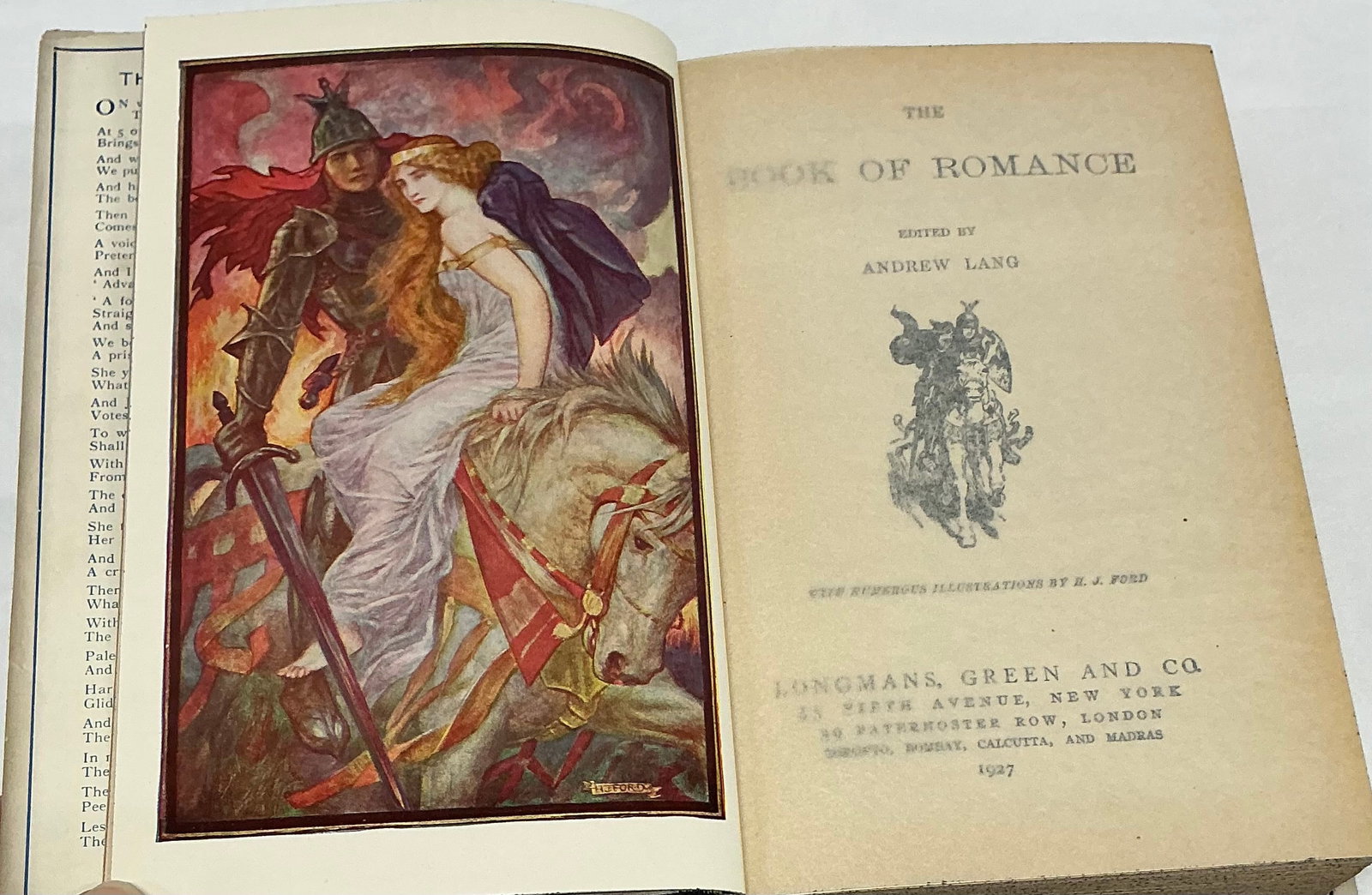 1927 Illustrated Fairy Book Series The Book of Romance: Hard Cover With Dust Jacket