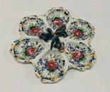 Italian Pottery Fish Handle Hand Painted Ceramic Serving Dish