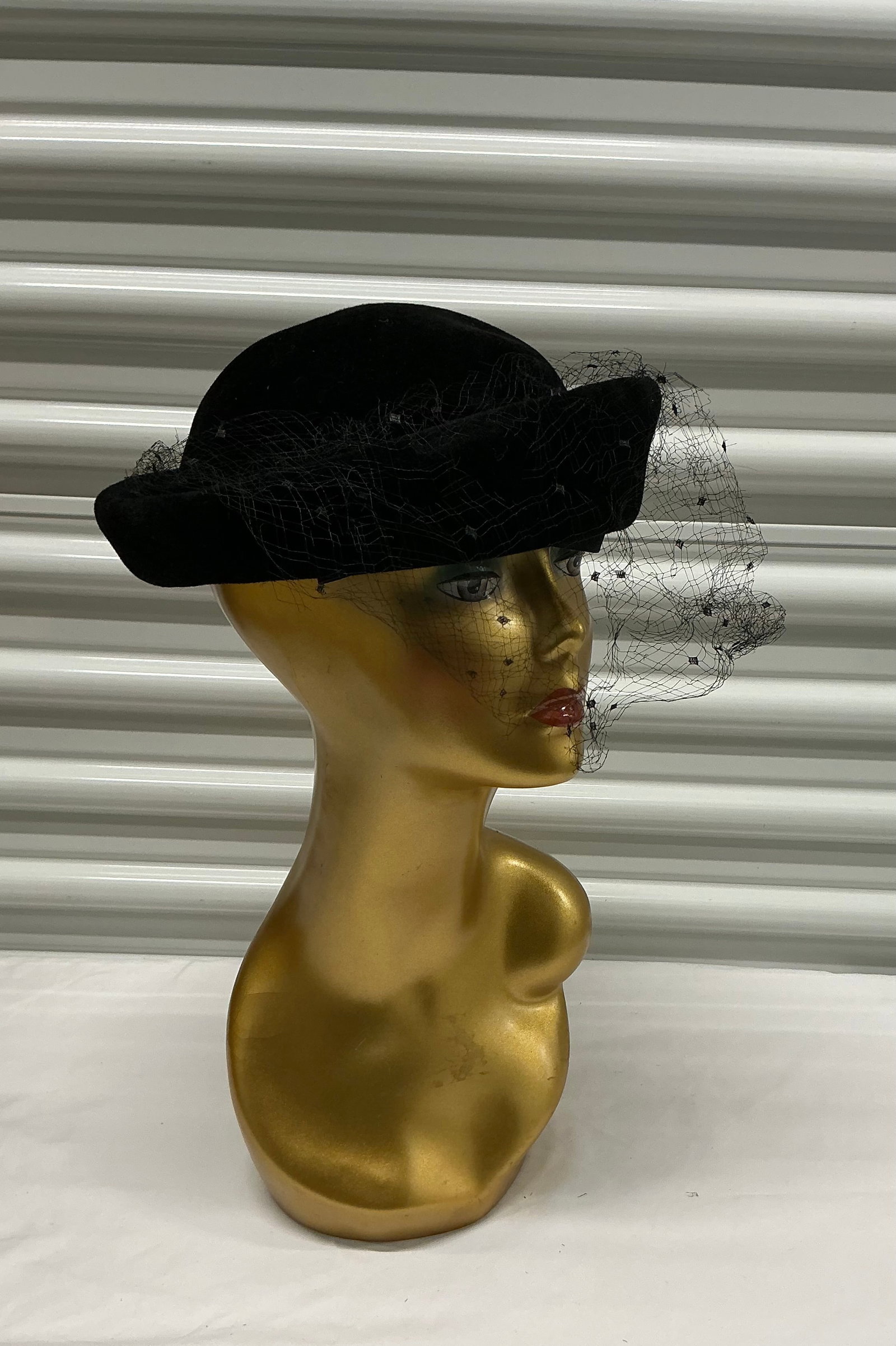 Corona Made in Italy Veiled Pillbox Style Hat: Veil may need repair or replacement due to tears