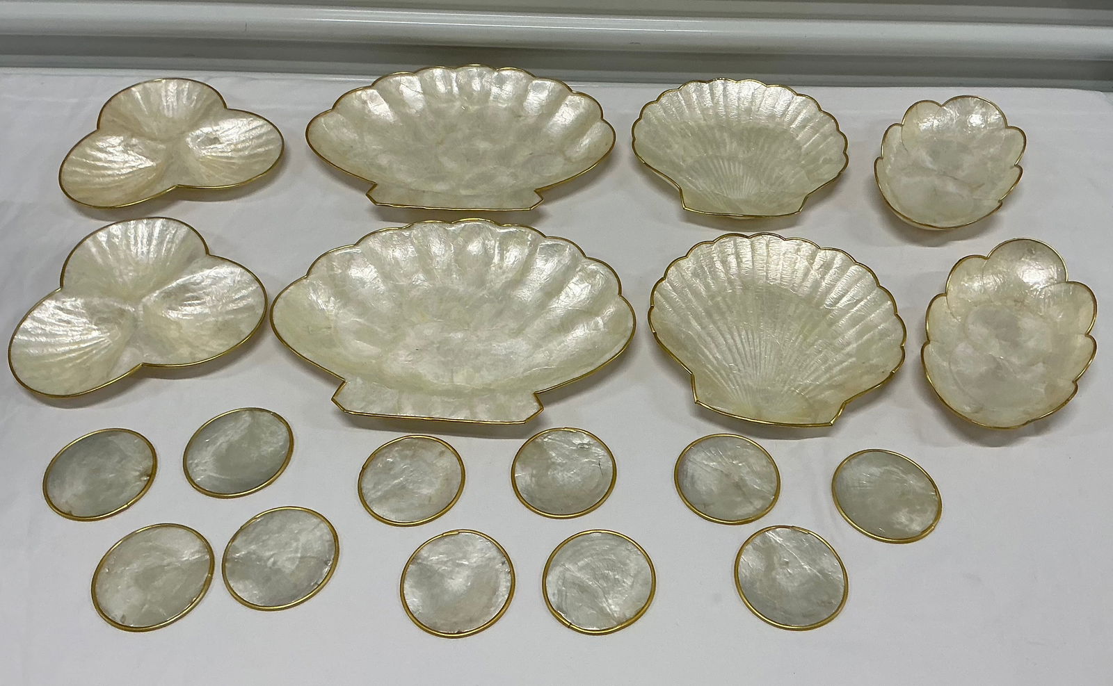 Vintage Capiz Shell Trinket Dishes & Coasters (1 of 4)