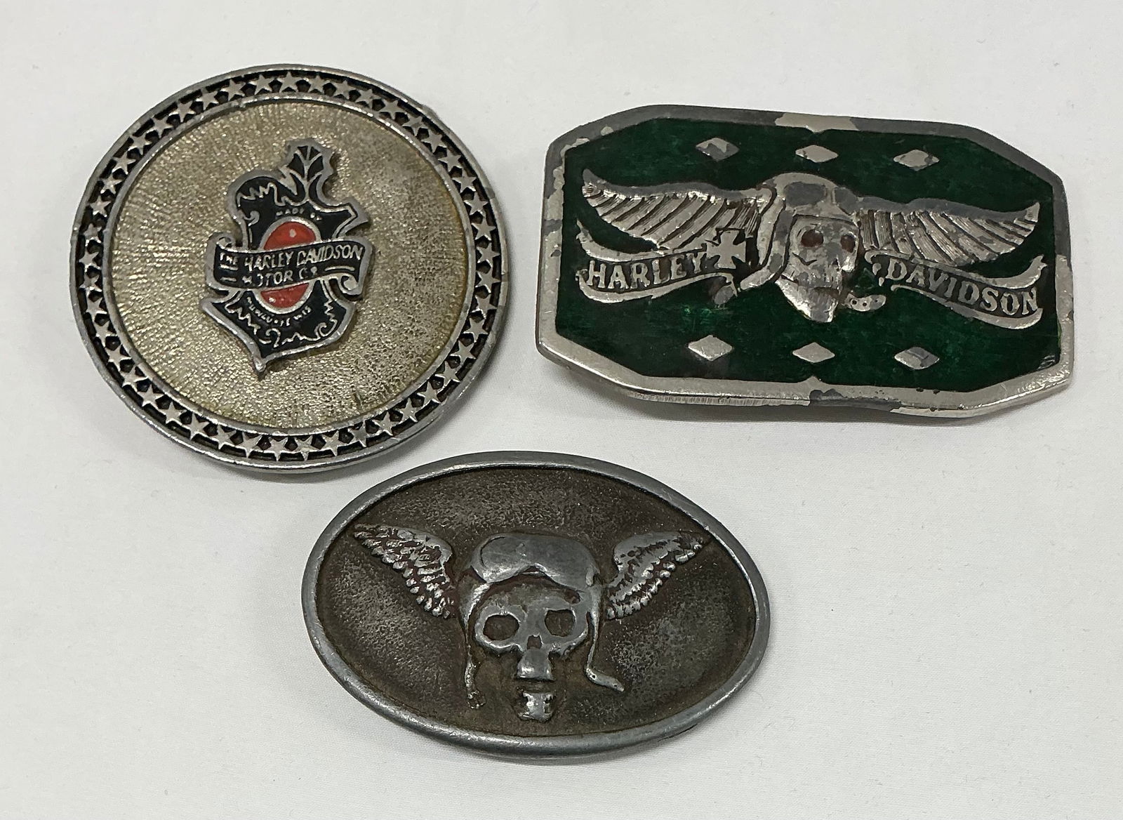 Vintage Harley Davidson Belt Buckles: Largest 4 inches