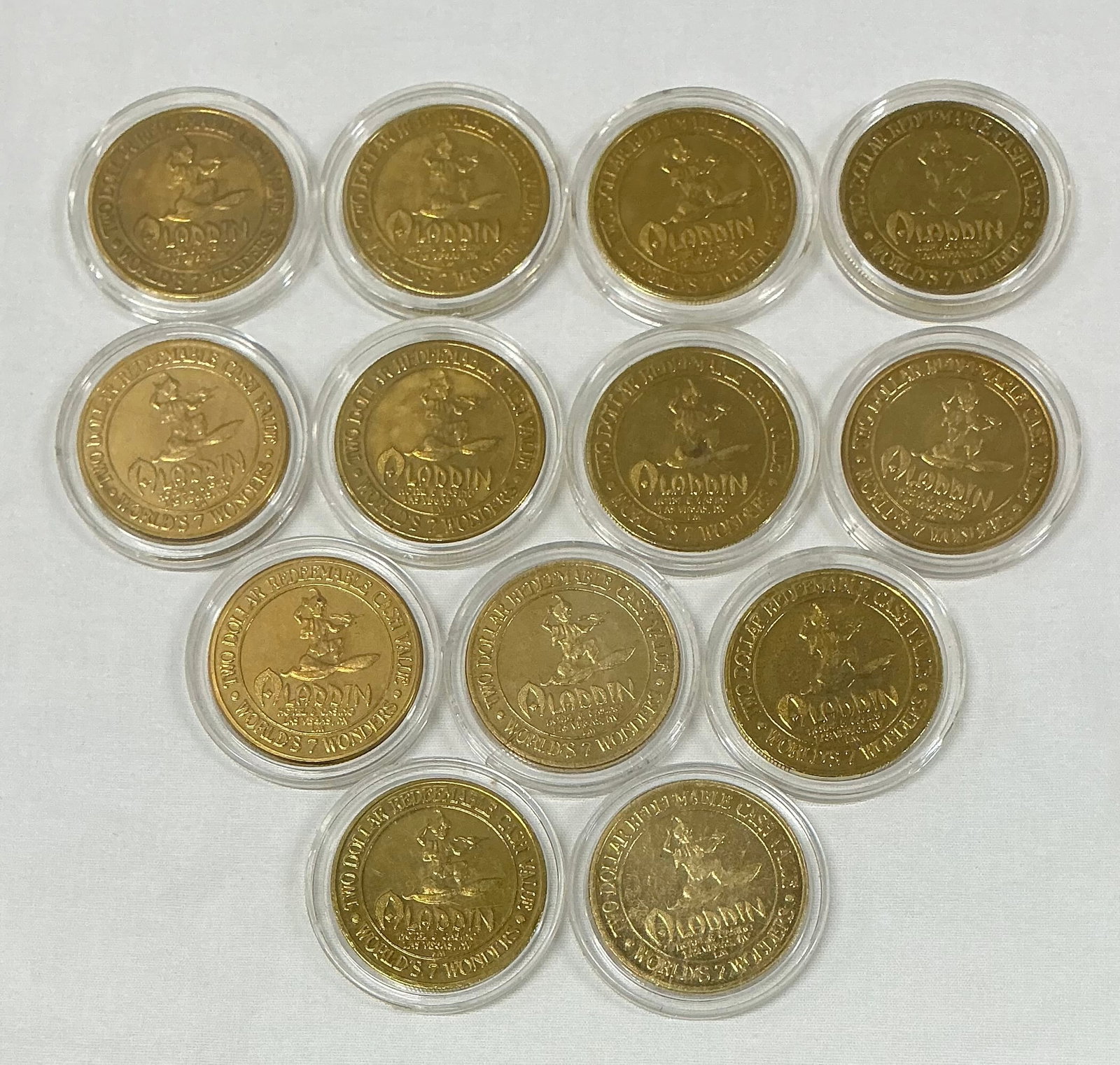 Vintage Aladdin Casino Las Vegas Two Dollar Gaming Tokens Coins: 1.5 inches