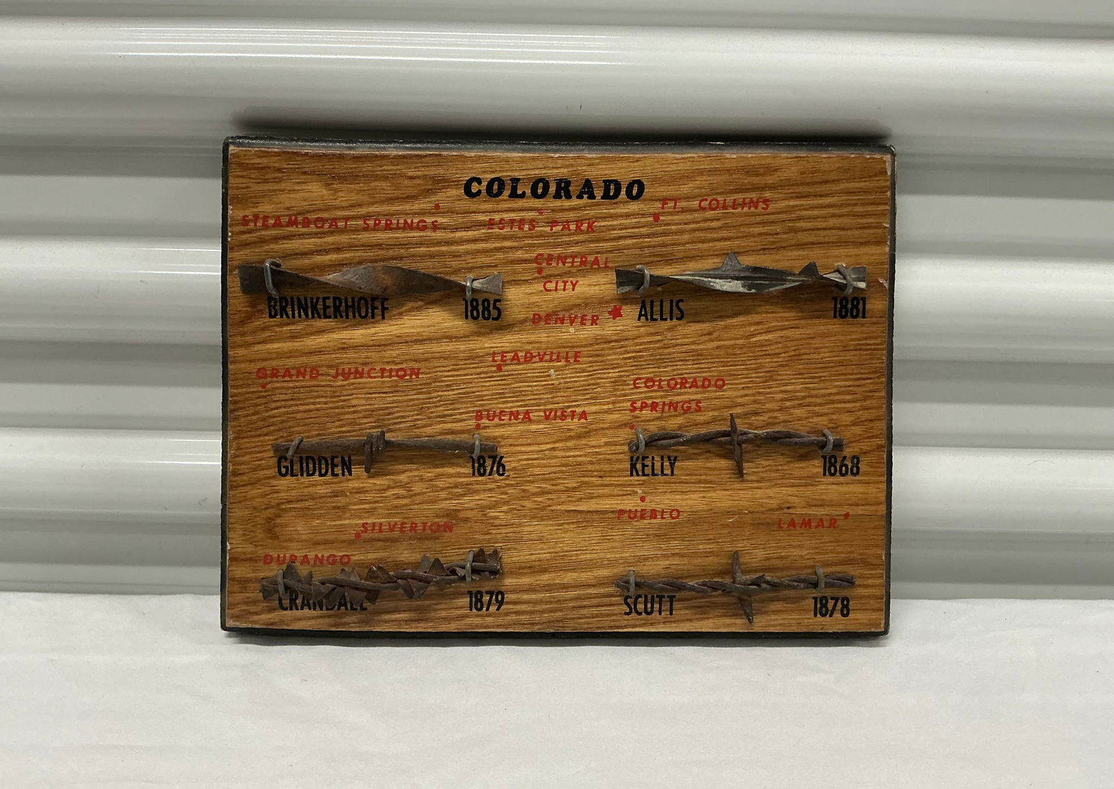 Antique Barbed Wire Collection Mounted State Of Colorado Display (1 of 4)
