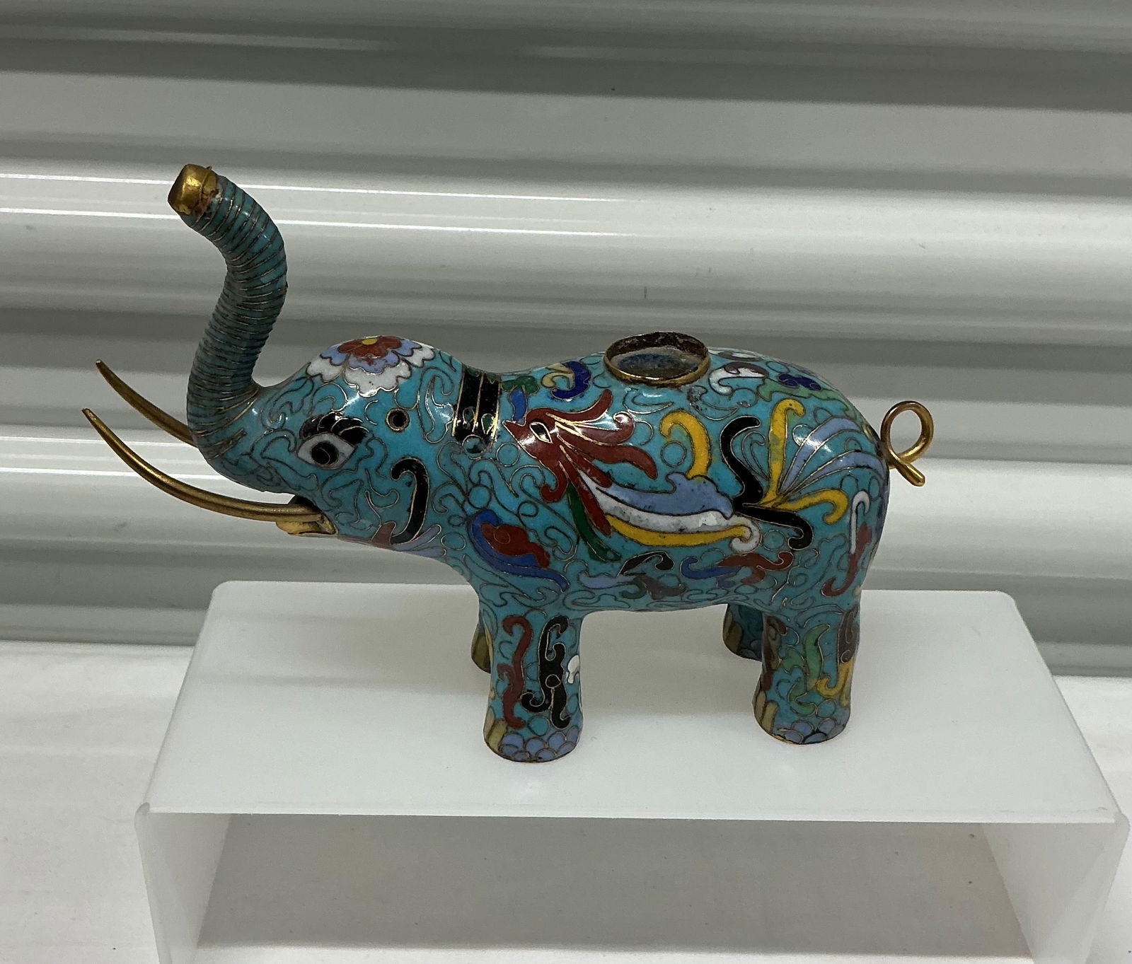 Vintage Cloisonné Elephant: 7 inches