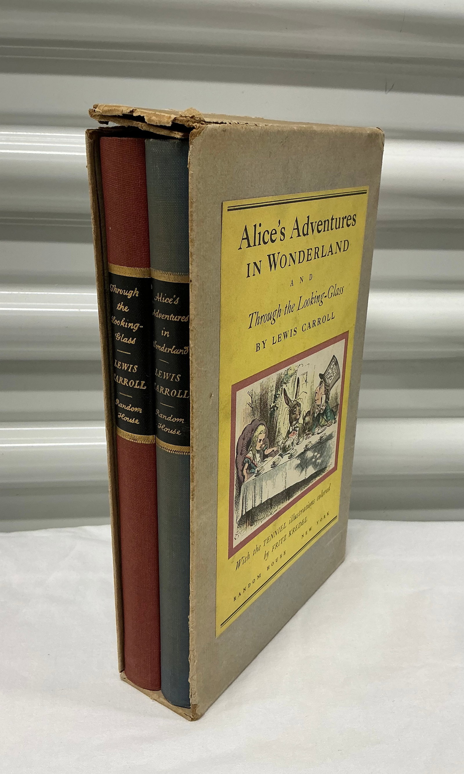 1946 Illustrated Alice In Wonderland & Through The Looking Glass: Hardcovers With Slip Case Lewis Carroll