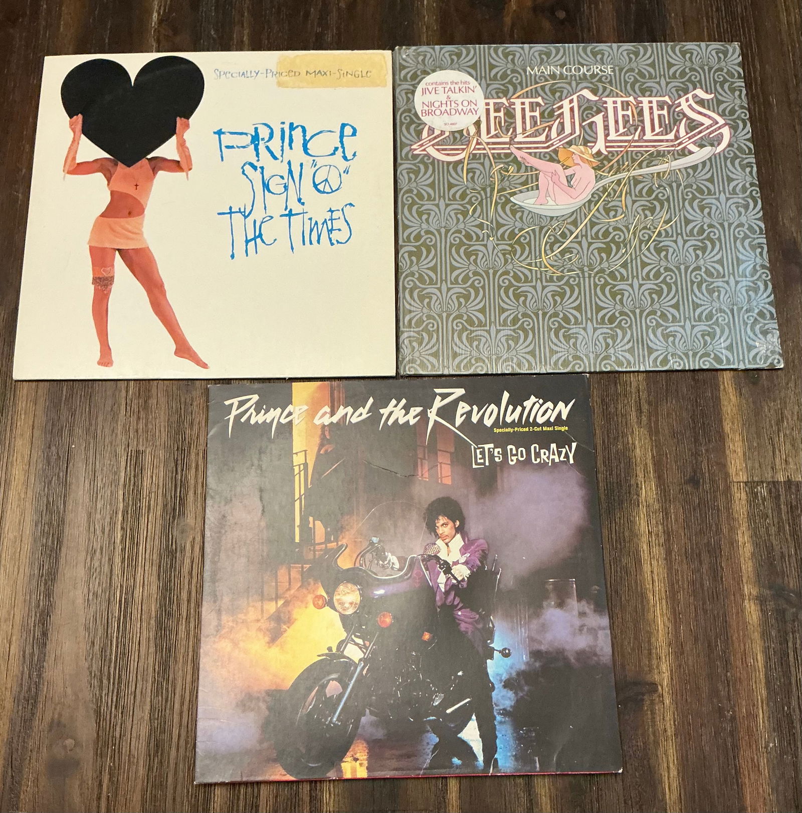 Prince & The Bee Gees Vintage Vinyl Records (1 of 2)