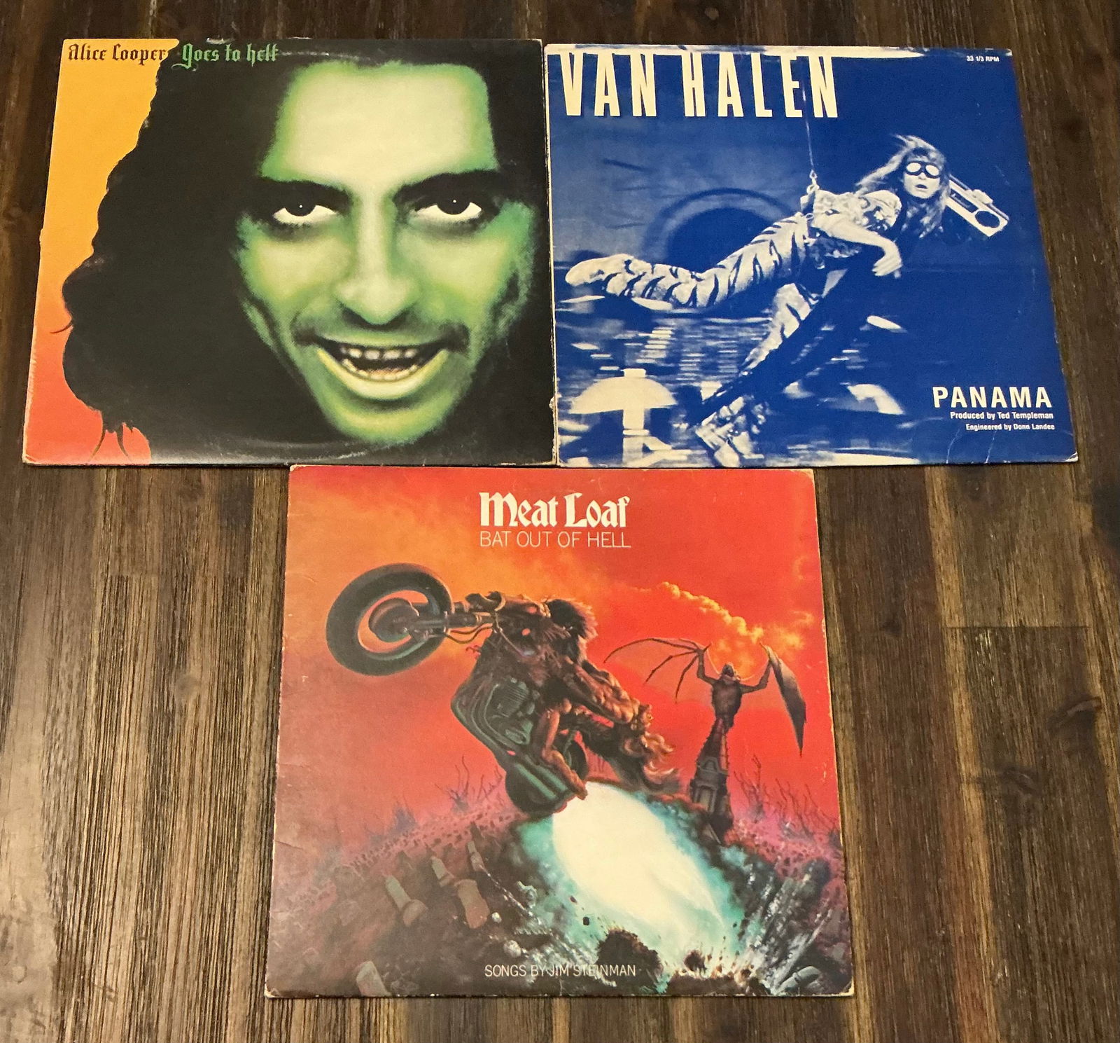 Vintage Rock Vinyl Records Meatloaf Van Halen Alice Cooper (1 of 5)