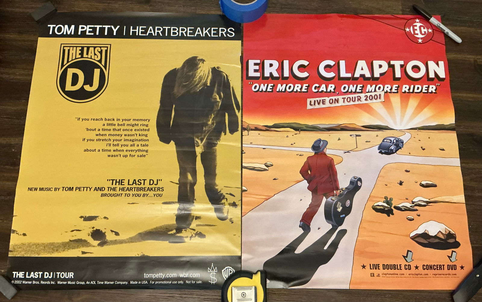 2002 Eric Clapton & Tom Petty Promotional Record Store Music Posters (1 of 5)