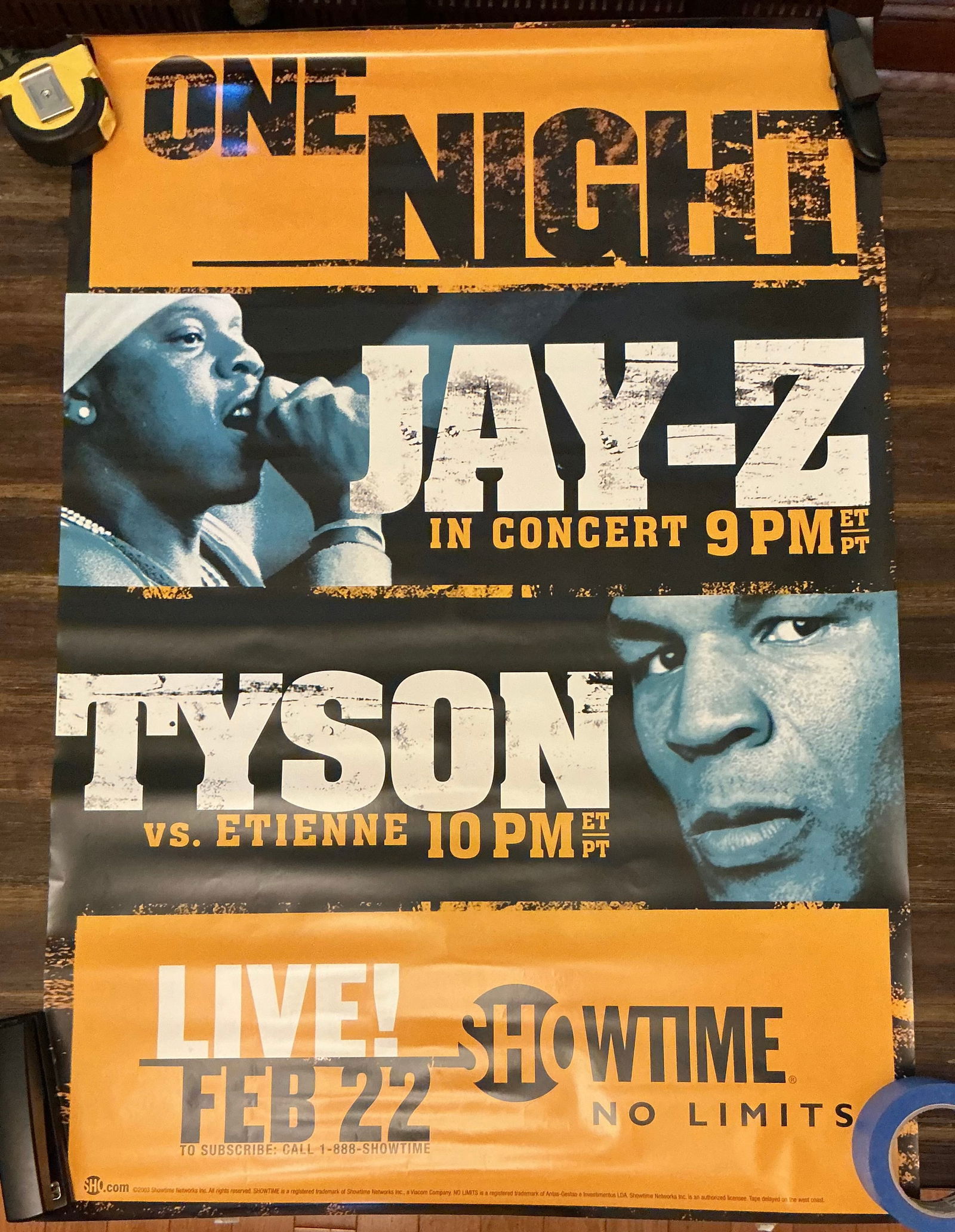 2003 Mike Tyson Jay-Z Showtime Promotional Poster (1 of 3)