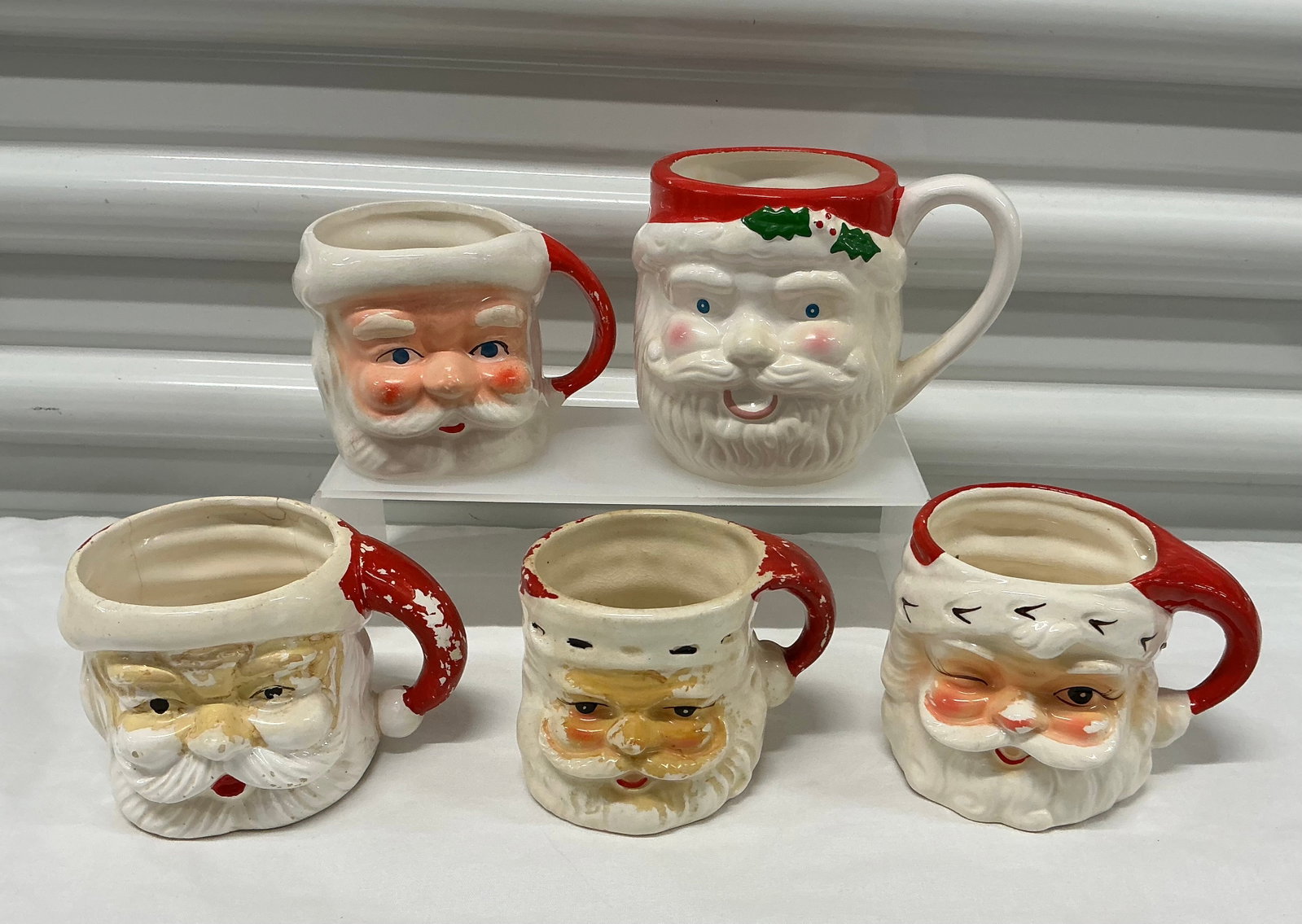 Vintage Santa Mugs: Largest 5 inches