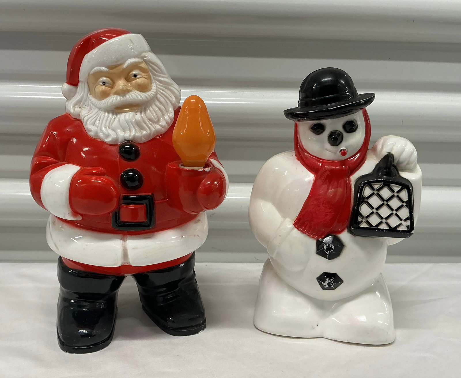 1950s Royalite Hard Plastic Light Up Santa & Snowman (1 of 6)
