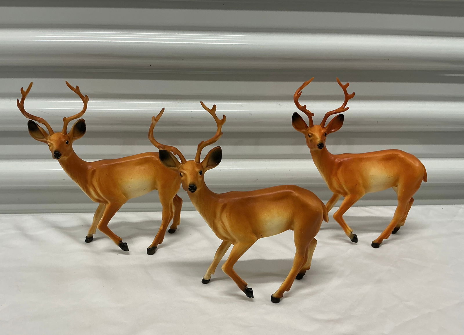 Set of Three Mid Century Plastic Deer: 8 inches