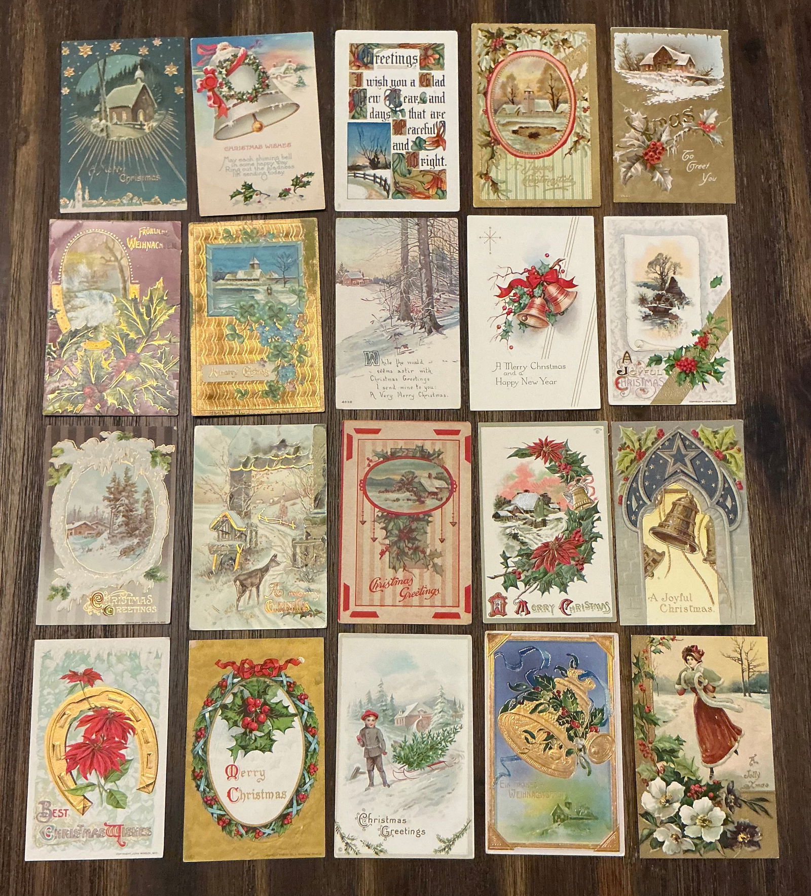 Antique Christmas Postcards: All not stamped, most unused or with minimal pencil marks