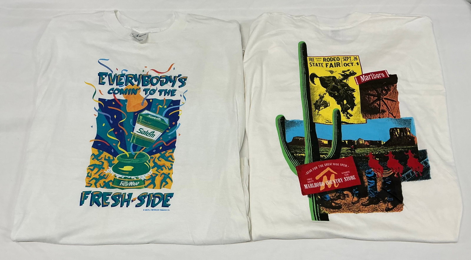 1990s Cigarette Advertising T-Shirts Marlboro Salem: Size XL